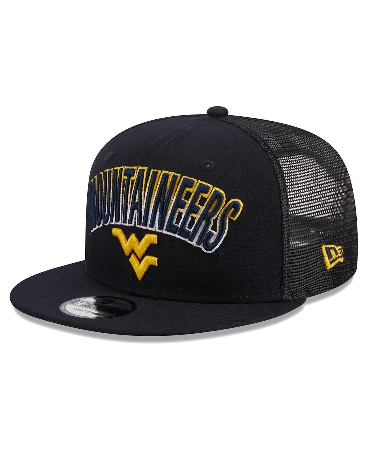 Men's New Era Navy West Virginia Mountaineers Grade Trucker 9FIFTY Snapback Hat, Blue Product Image