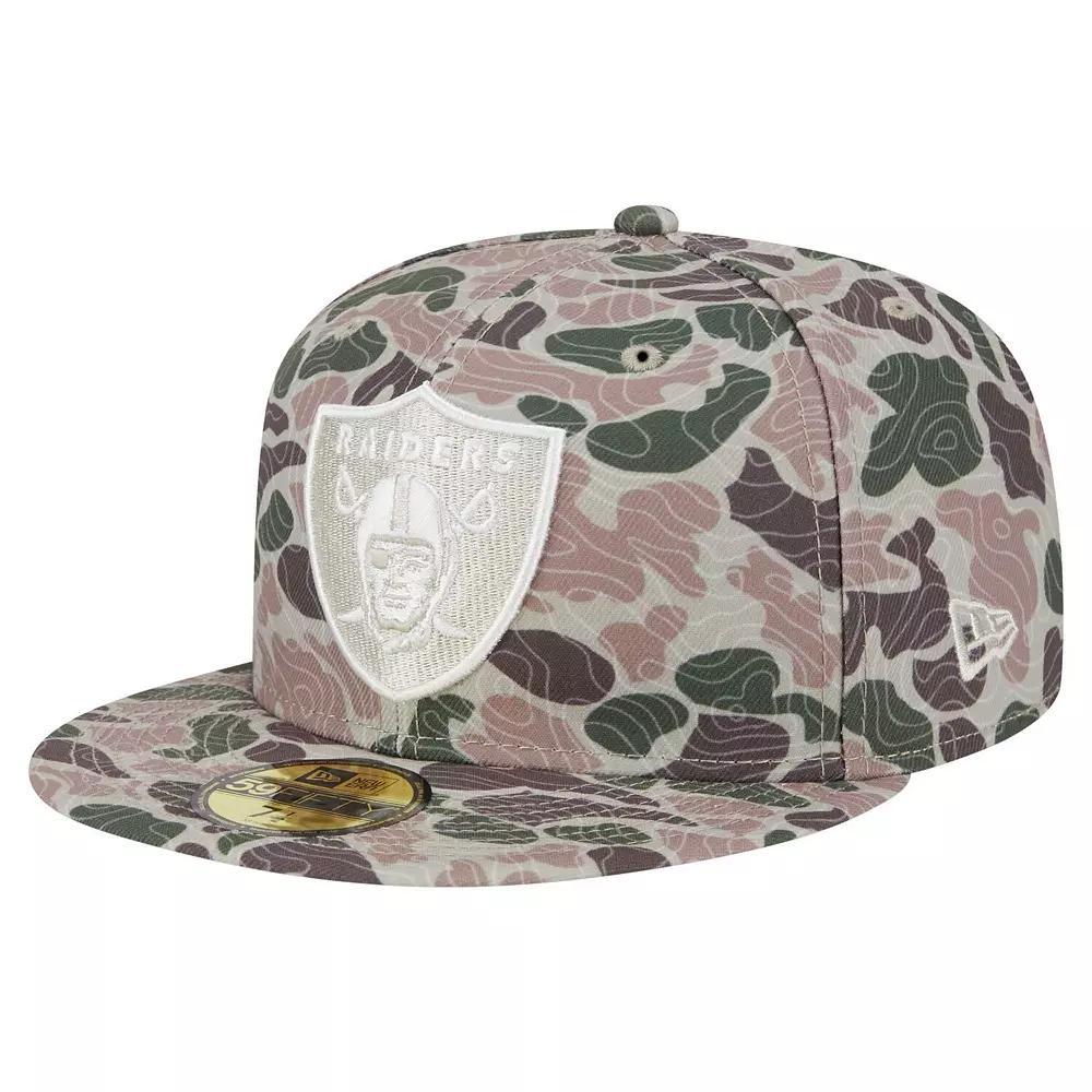 Men's New Era  Las Vegas Raiders Geo Camo 59FIFTY Fitted Hat, Size: 7 1/2, Lvr Green Product Image