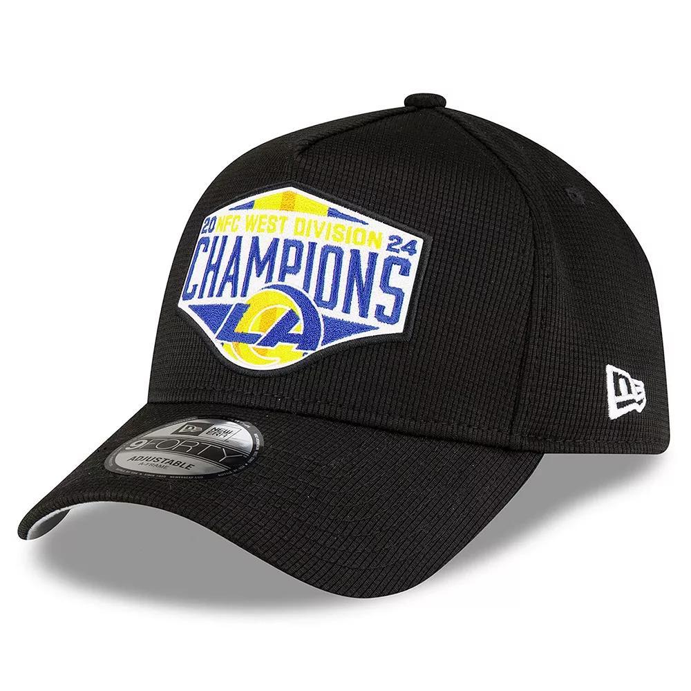 Mens New Era Los Angeles Rams 2024 NFC West Division Champions Locker Room 9FORTY A-Frame Adjustable Hat Product Image