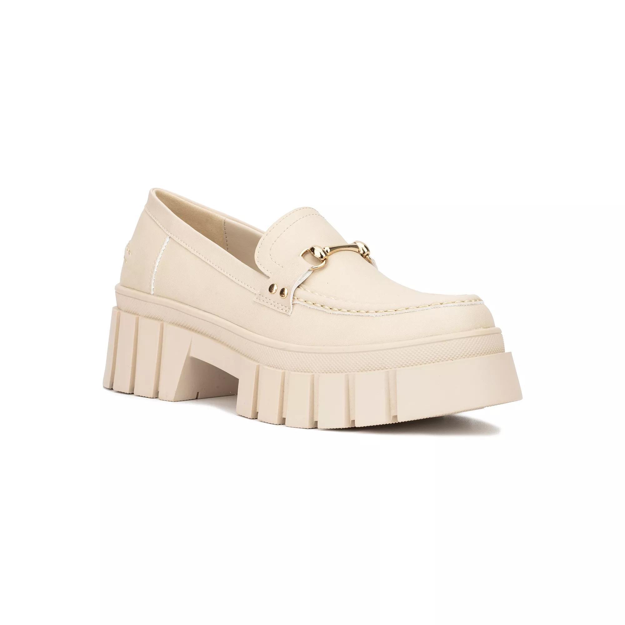 New York & Company Seraphina Women's Platform Loafers, Size: 8.5, Ivory Product Image