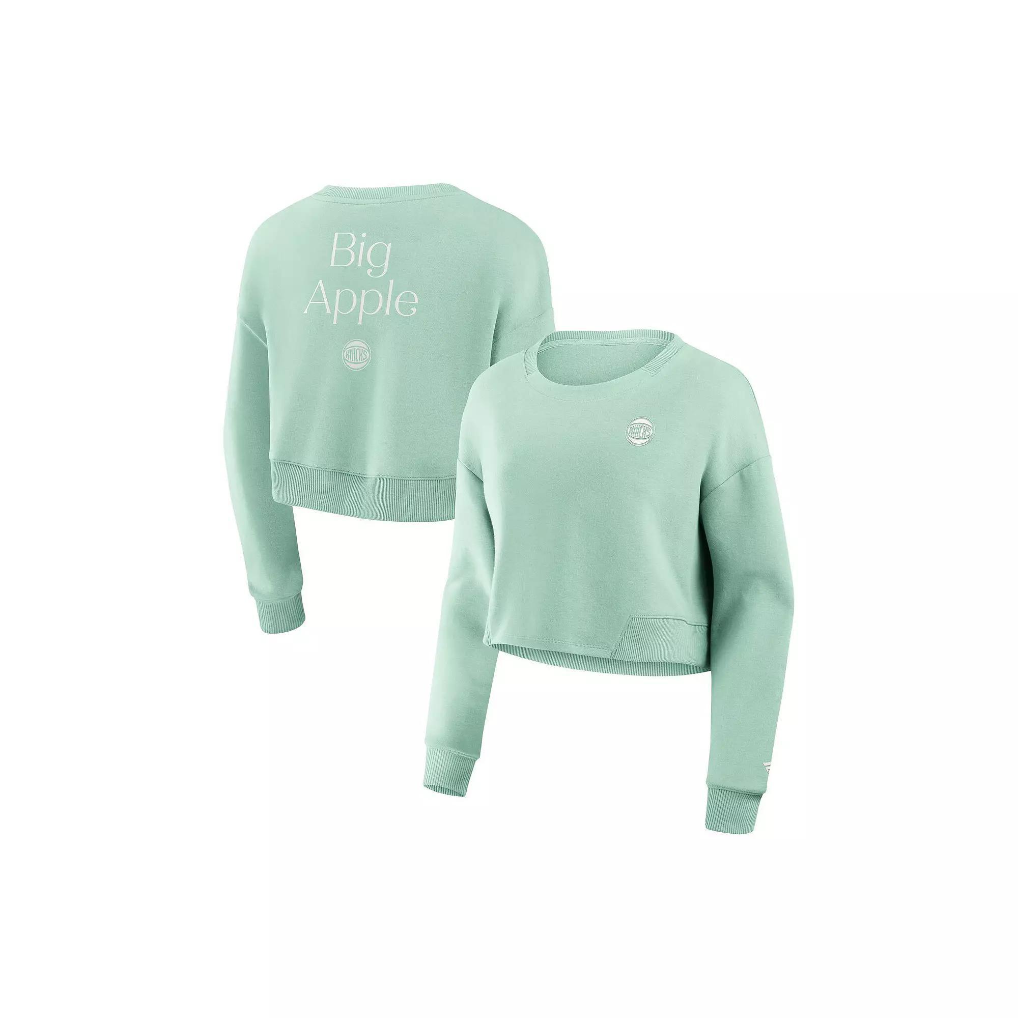 Women's Fanatics Mint Los Angeles Dodgers Studio Cropped Pullover Sweatshirt, Size: 2XL, Team Product Image