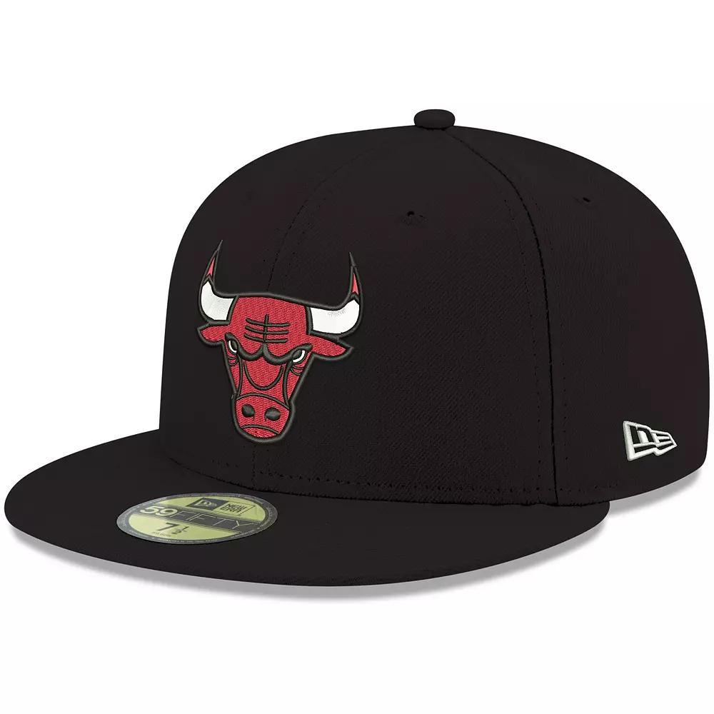 Men's New Era Black Chicago Bulls Official Team Color 59FIFTY Fitted Hat, Size: 7 3/4 Product Image