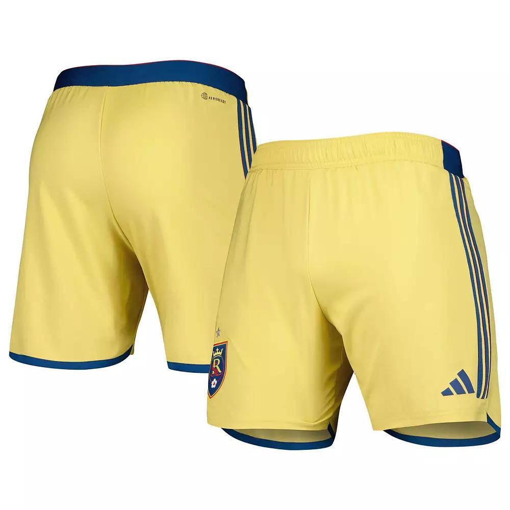 Men's adidas Gold Real Salt Lake 2023 Away AEROREADY Authentic Shorts, Size: 2XL, Slt Gold Product Image
