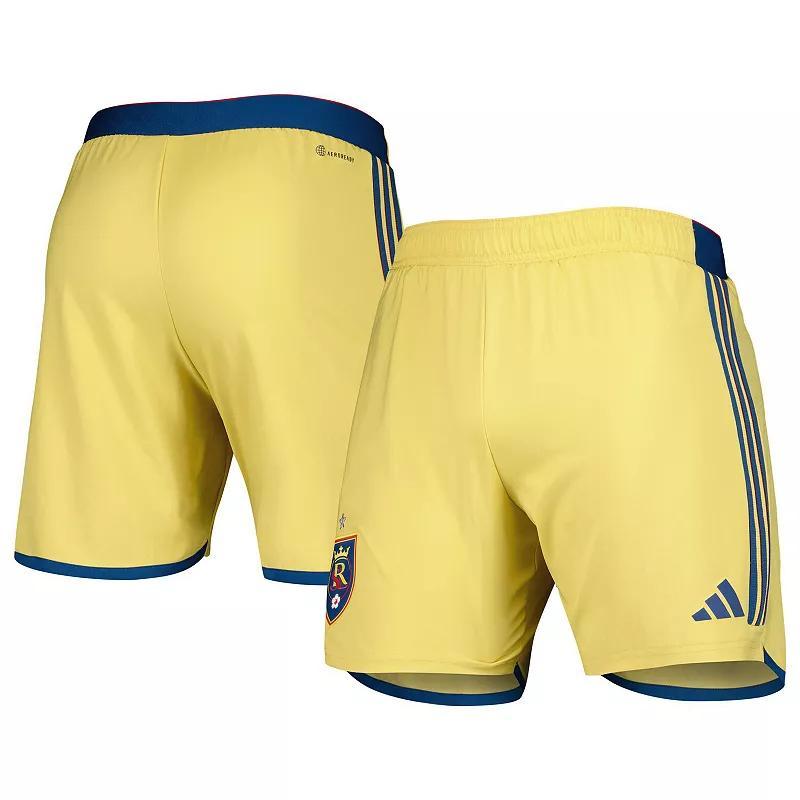 Men's adidas Gold Real Salt Lake 2023 Away AEROREADY Authentic Shorts, Size: 2XL, Slt Gold Product Image