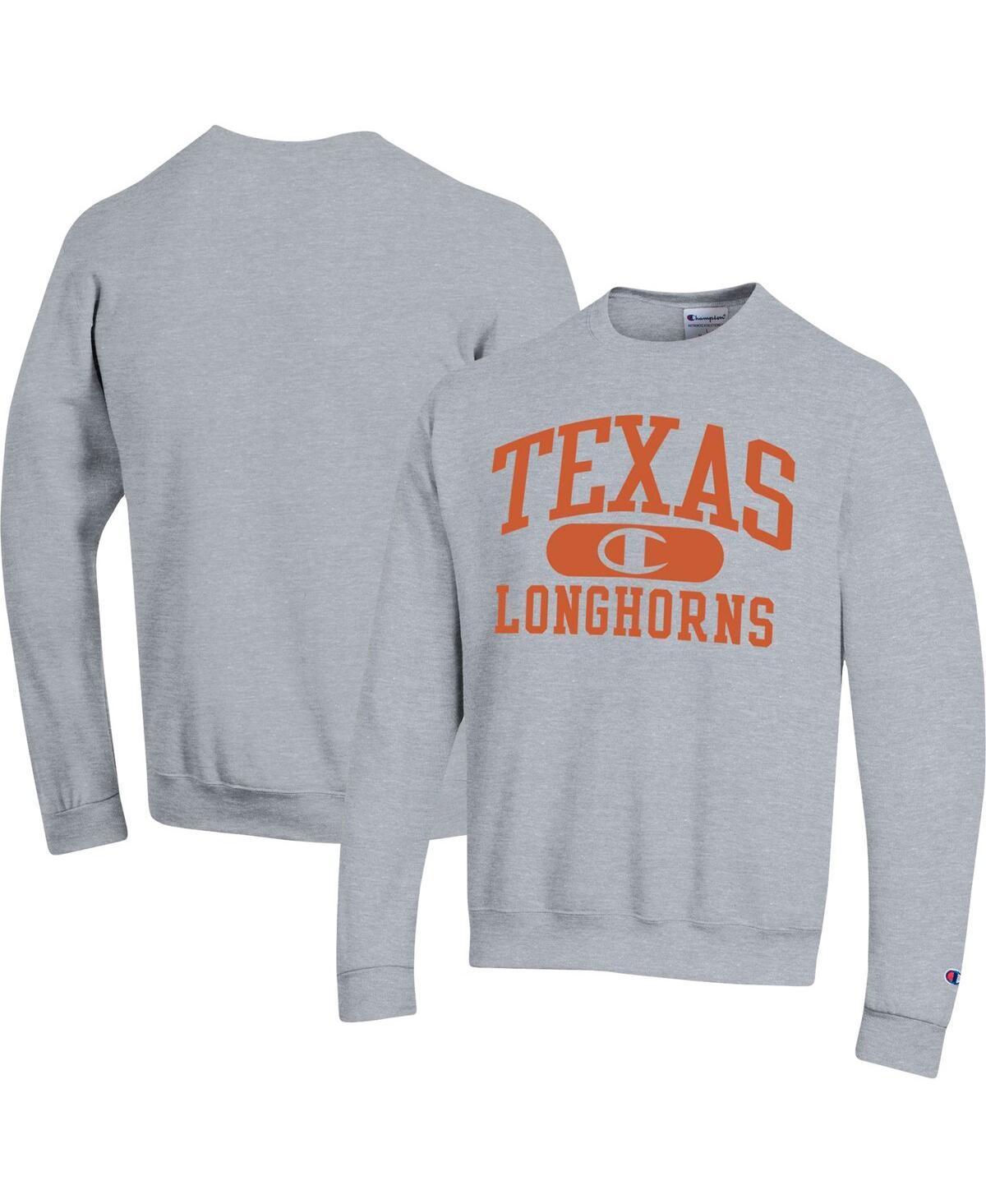 Men's Champion Heather Gray Texas Longhorns Arch Pill Sweatshirt, Size: 3XL, Grey Product Image