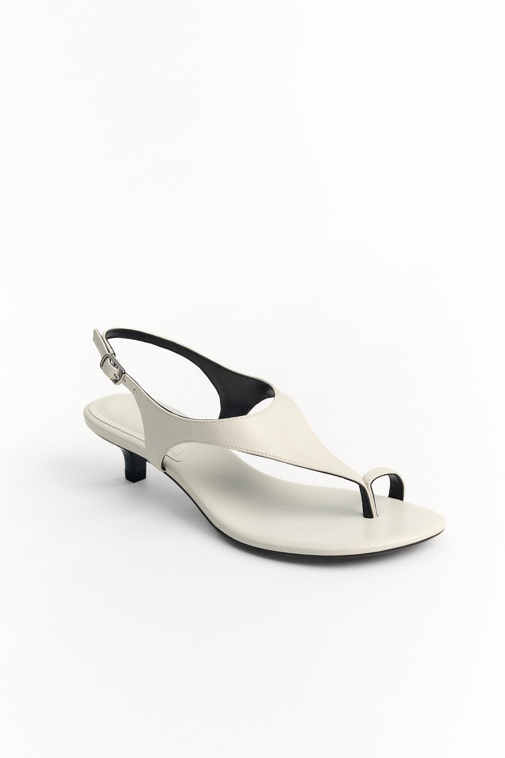 LEATHER KITTEN HEELED SANDALS Product Image