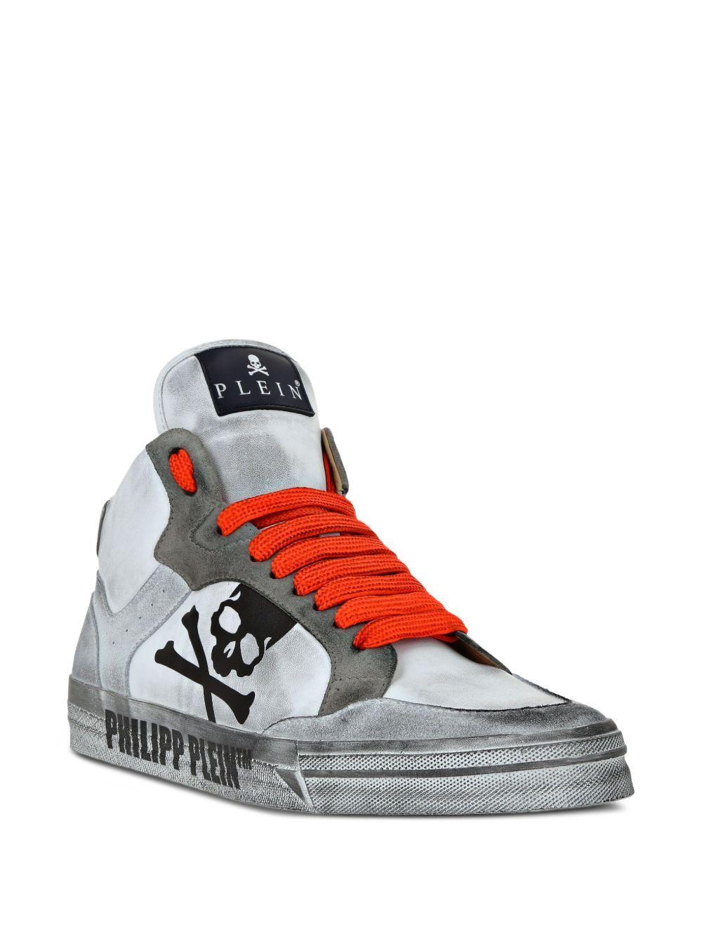 skull-motif hi-top sneakers Product Image