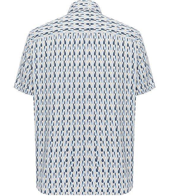Visconti Retro Print Stretch Short Sleeve Woven Shirt Product Image