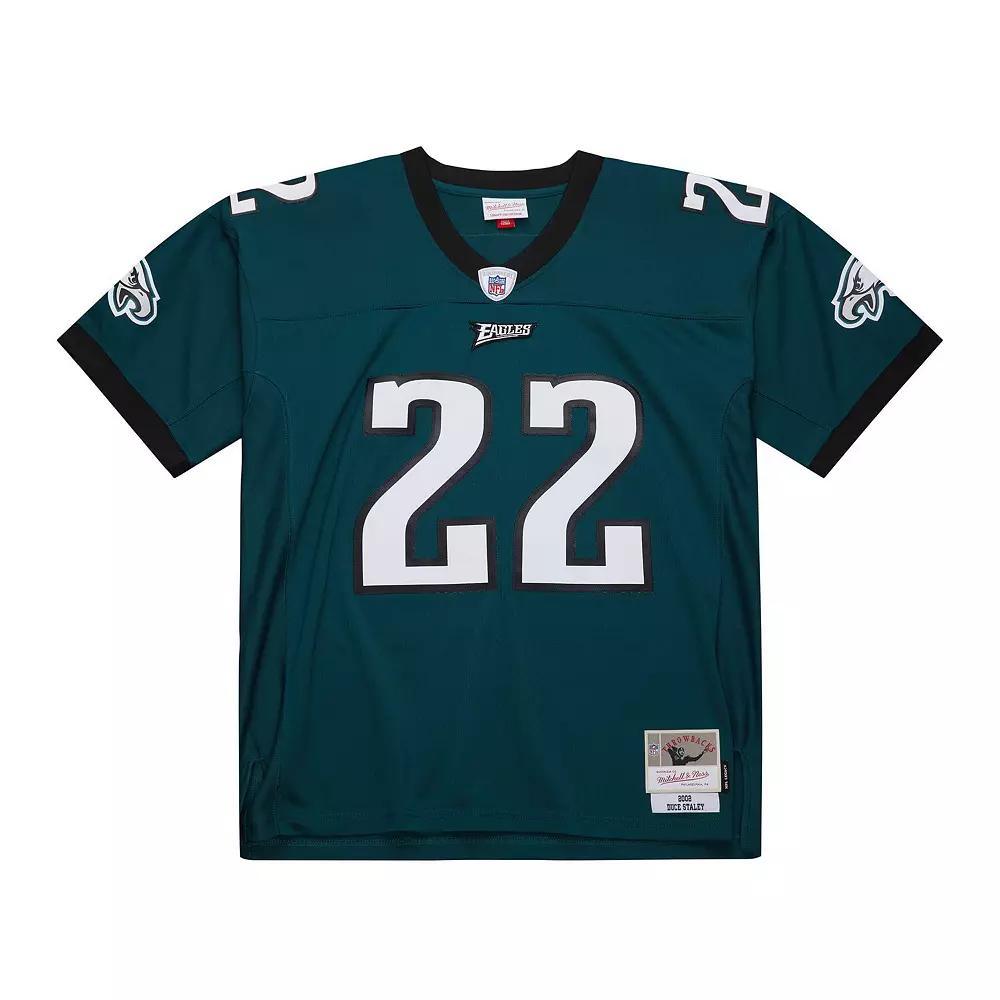 Men's Mitchell & Ness Duce Staley Midnight Green Philadelphia Eagles 2002 Legacy Replica Jersey, Size: Large Product Image
