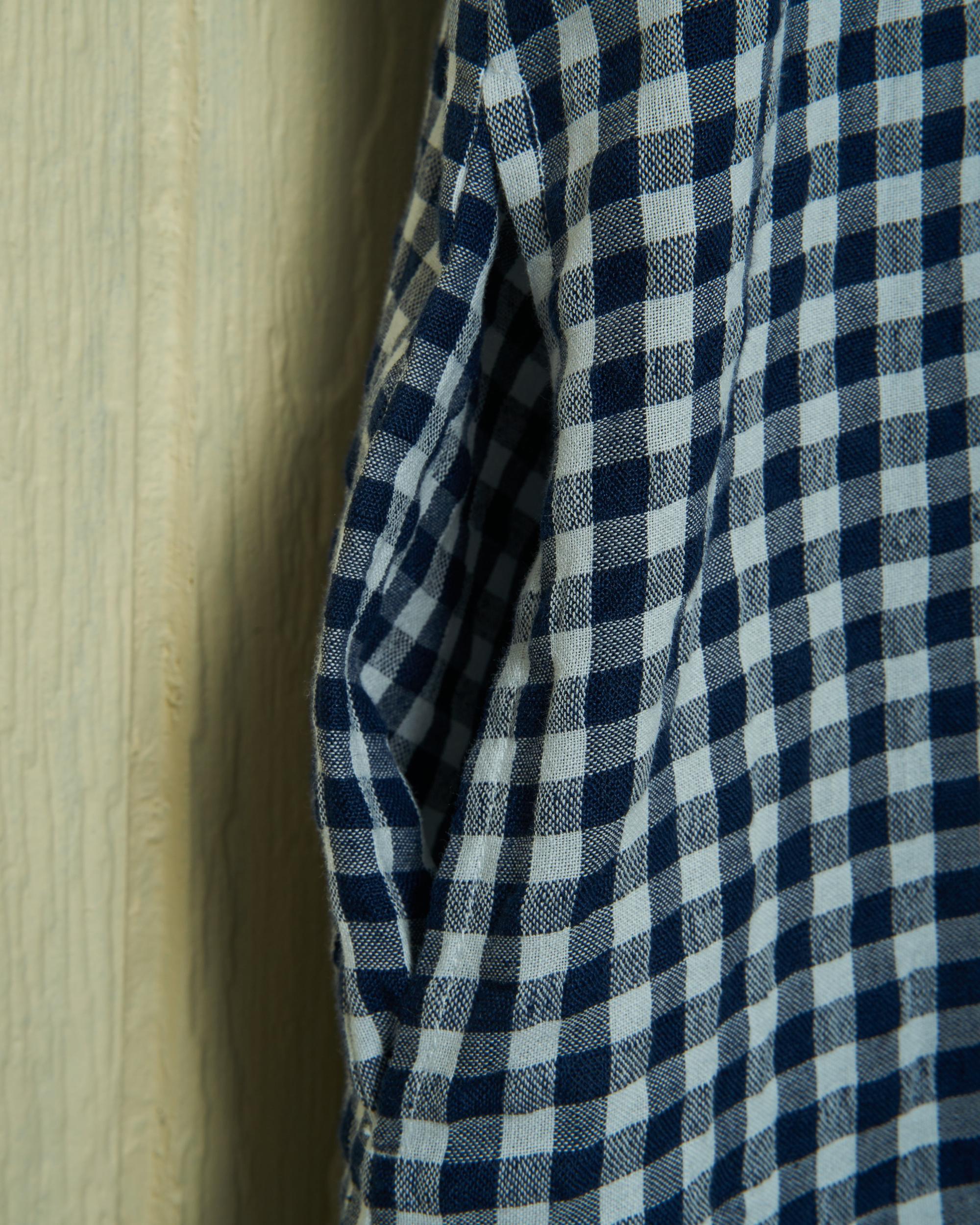 Beach Coverup in Navy Gingham Linen Product Image