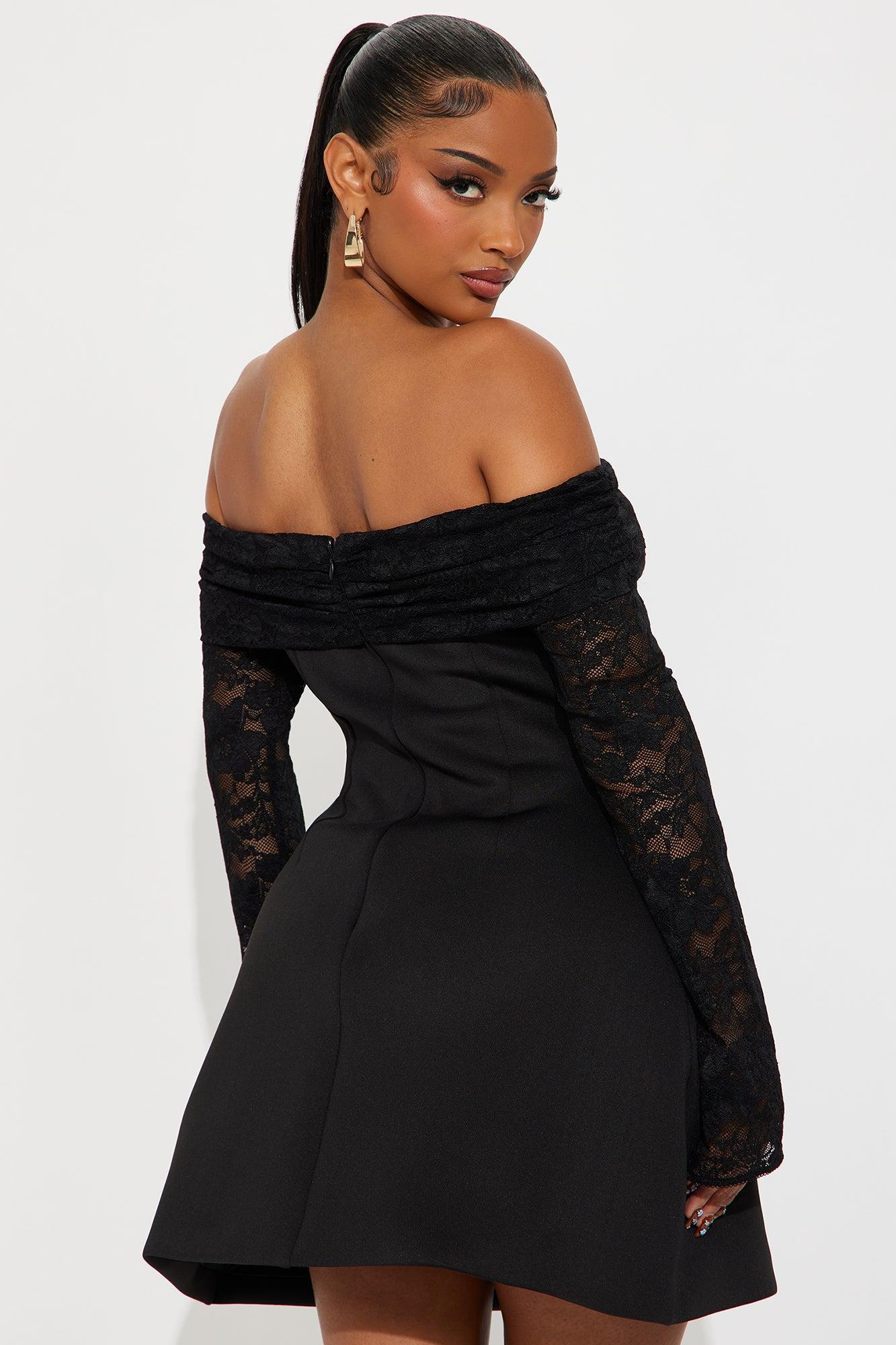 Milani Long Sleeve Mini Dress - Black Product Image