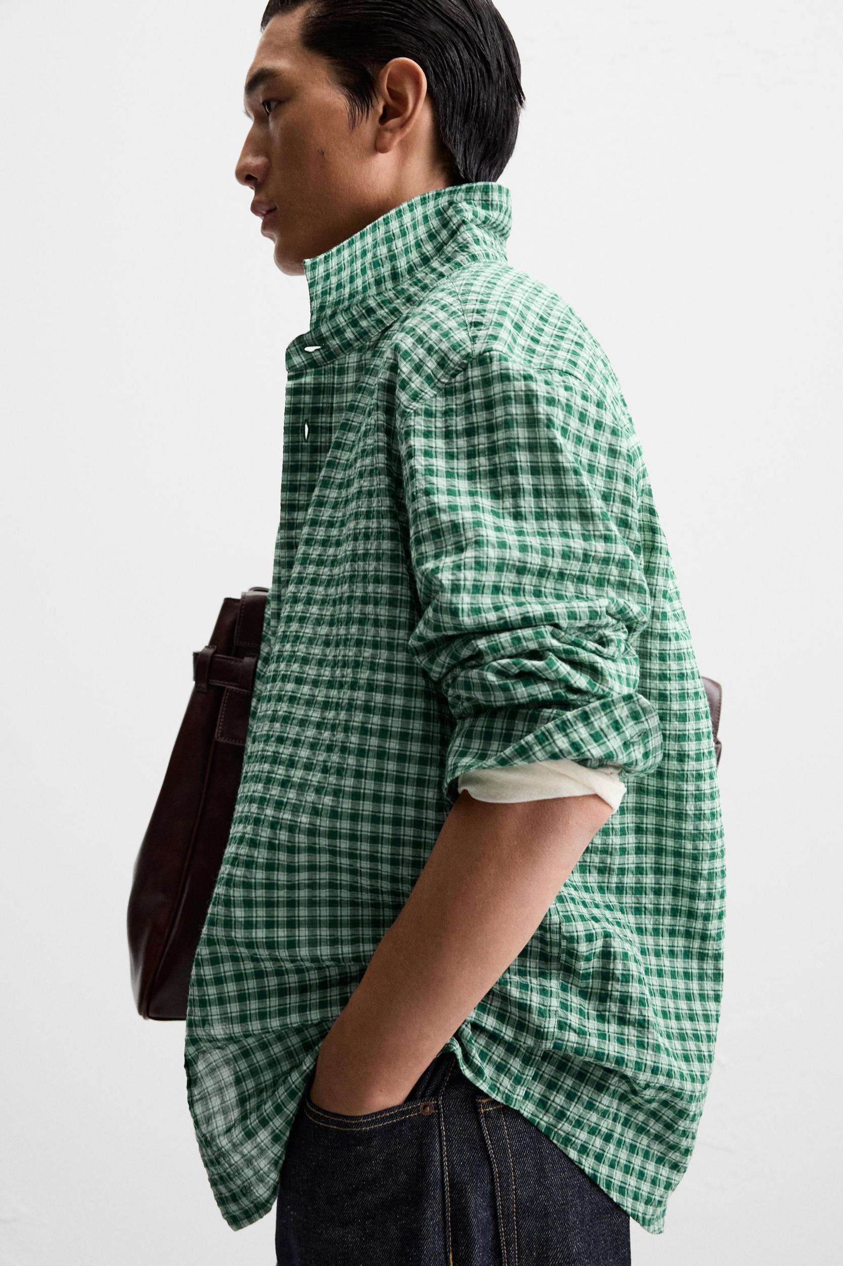 TEXTURED PLAID SHIRT Product Image