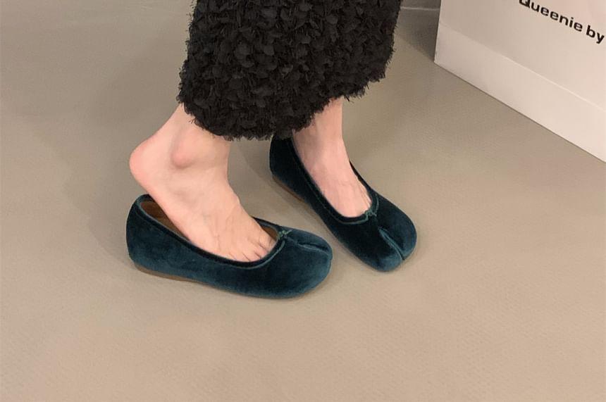 Plain Velvet Flats Product Image