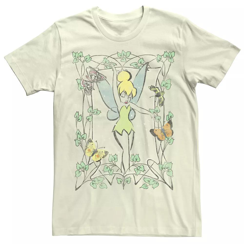 Disney's Tinkerbell Watercolor Line Art Men's Tee, Size: Medium, Natural Product Image