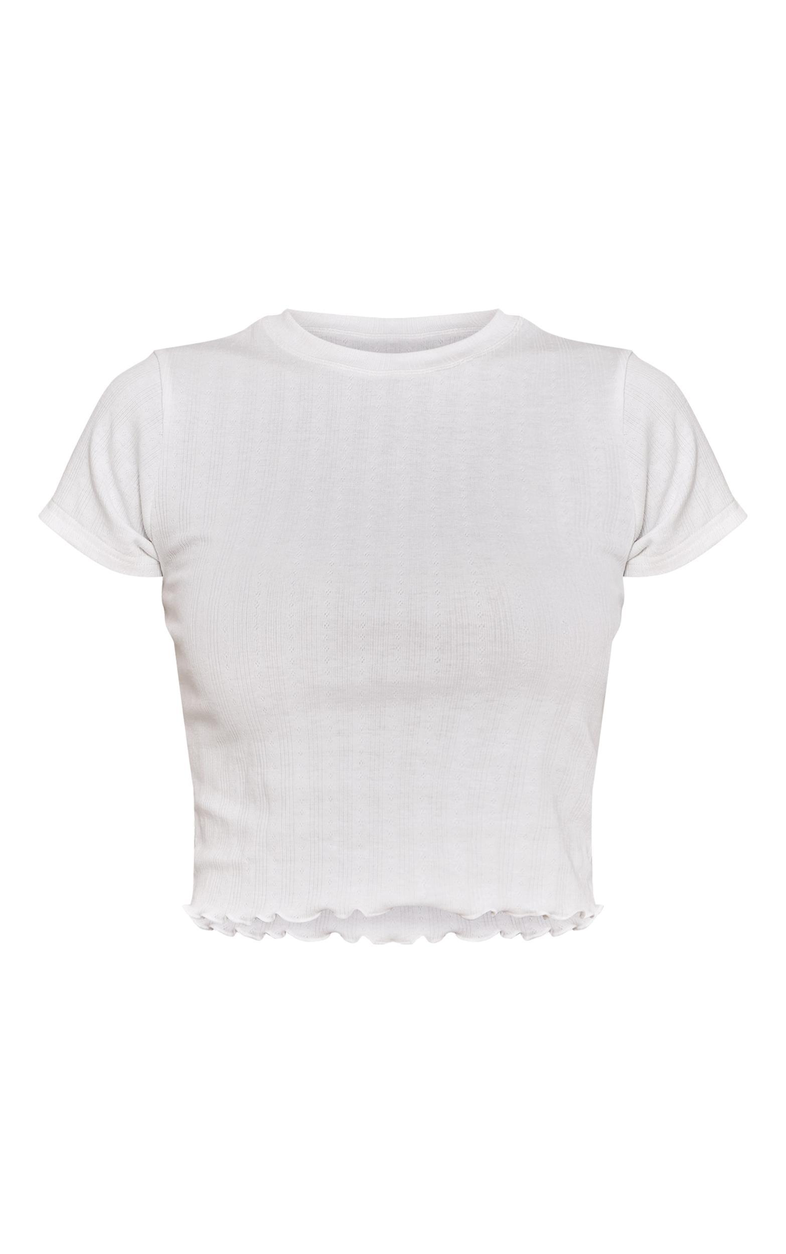 White Pointelle Pj Top Product Image
