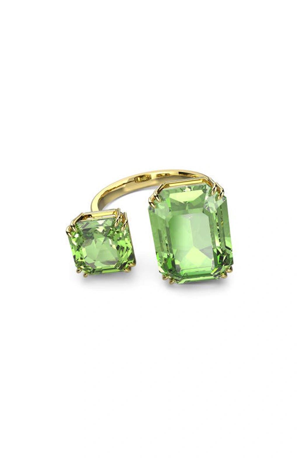 SWAROVSKI Millenia Cocktail Ring Gold Shiny Peridot In Green Product Image