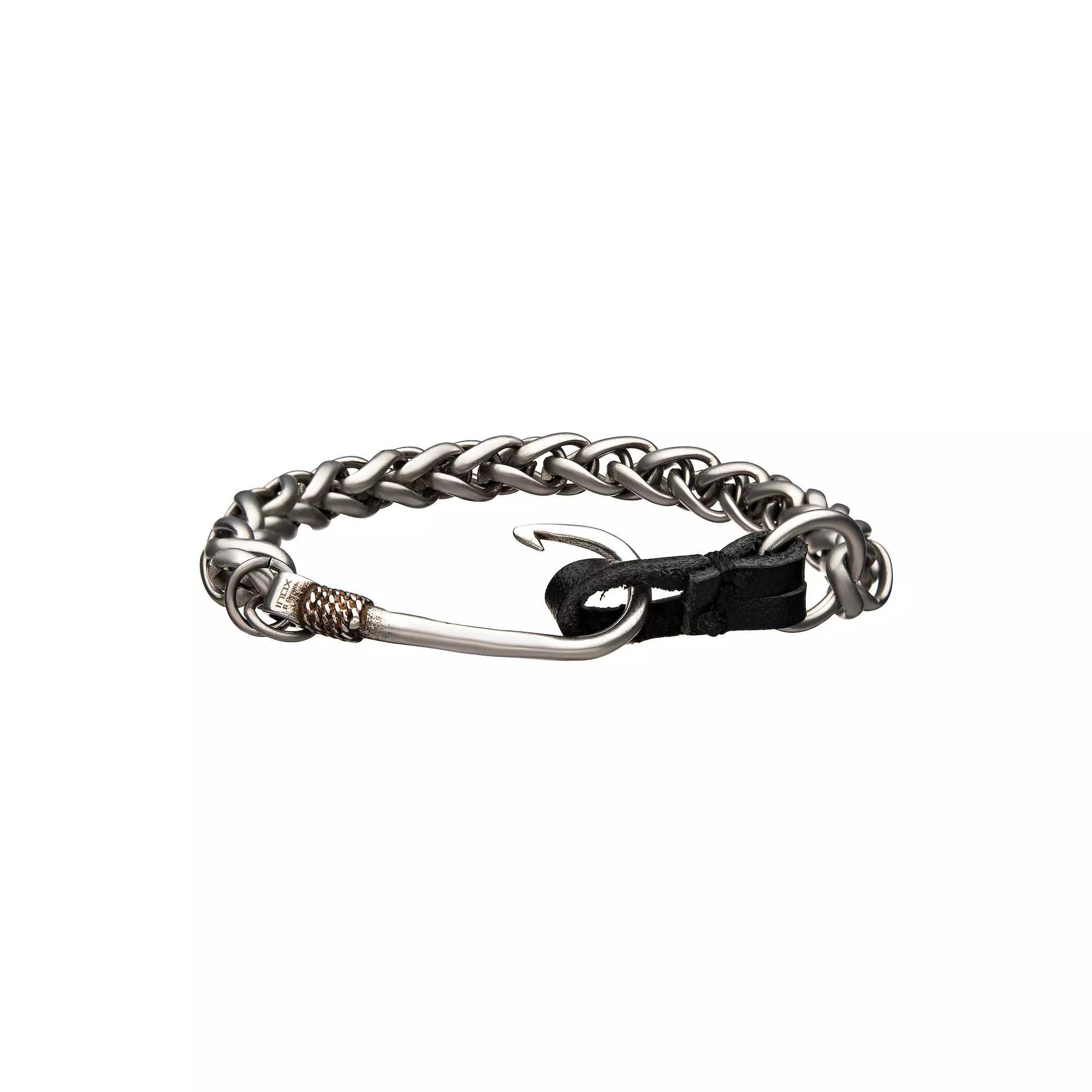 Men's Antiqued Stainless Steel Hook Chain Bracelet, Size: 8.25", Multi Product Image