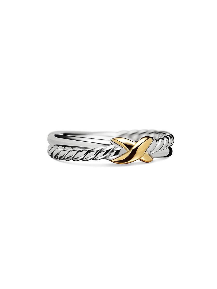 Petite X Ring in Silver with 18K Gold, 4mm Product Image