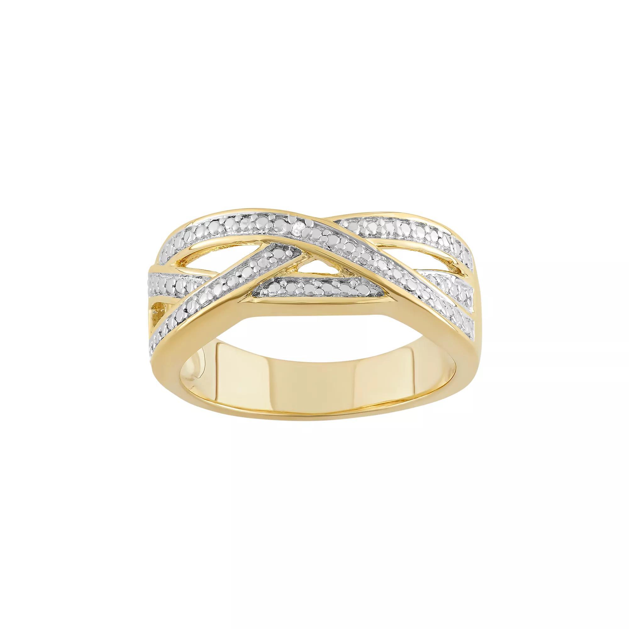 18k Gold Over Silver Openwork Ring, Women's, Size: 6, Yellow Product Image