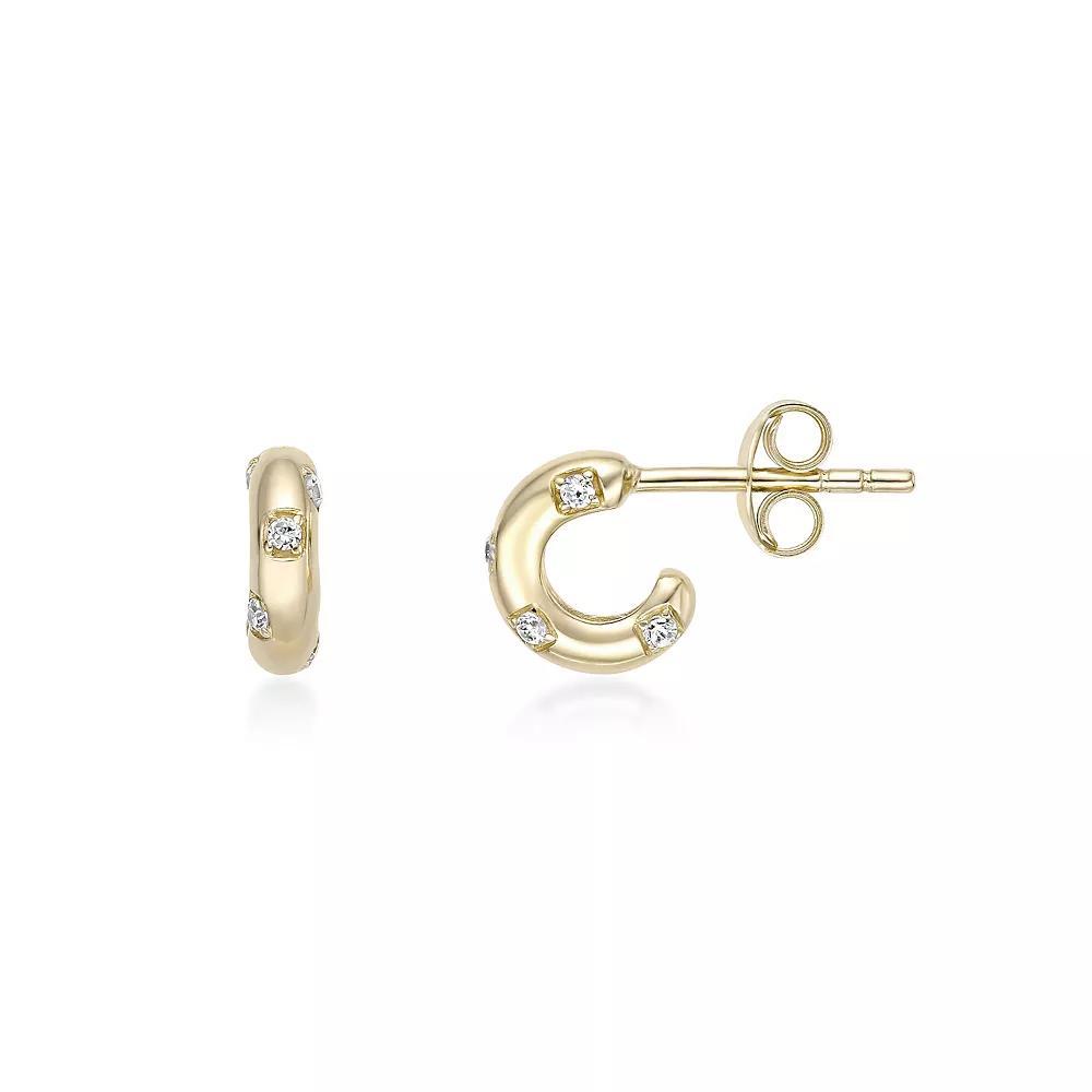 Gemminded 18k Gold Over Silver 1/10ct. T.W. Lab-Grown Diamond Hoop Earrings, Women's, Gold Tone Product Image