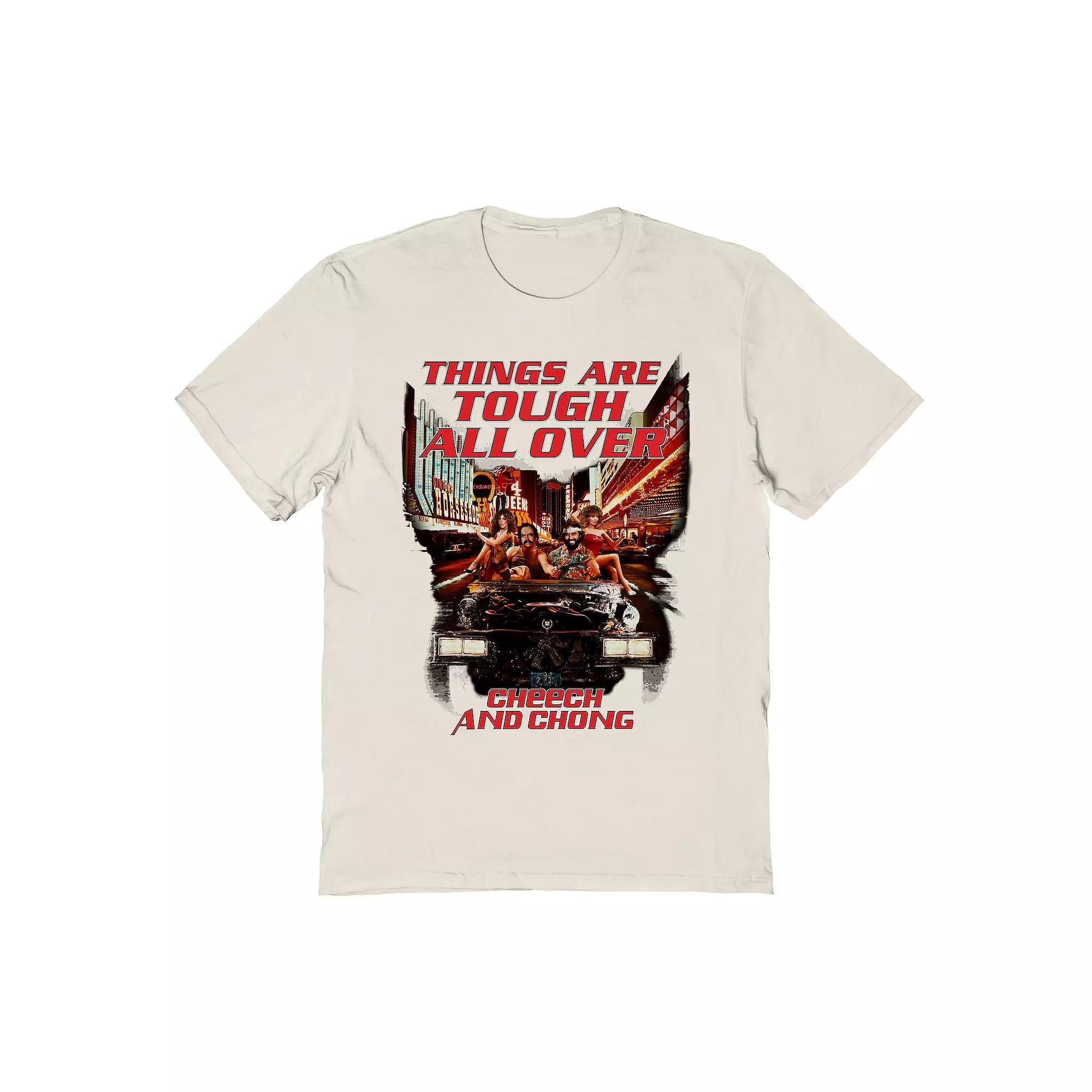 Men's Cheech & Chong Tough All Over Graphic Tee, Size: XL, Natural Product Image
