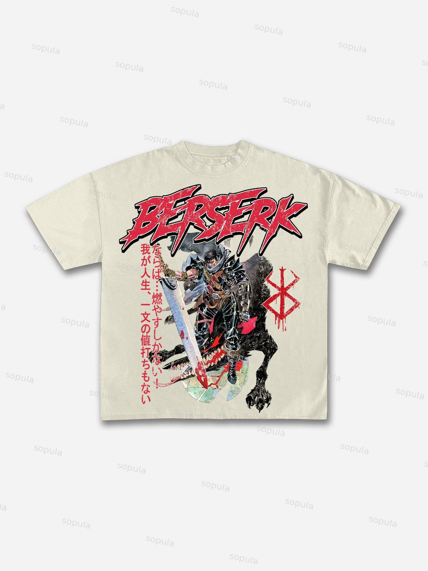 Berserk Manga Print Cotton T-shirt Product Image