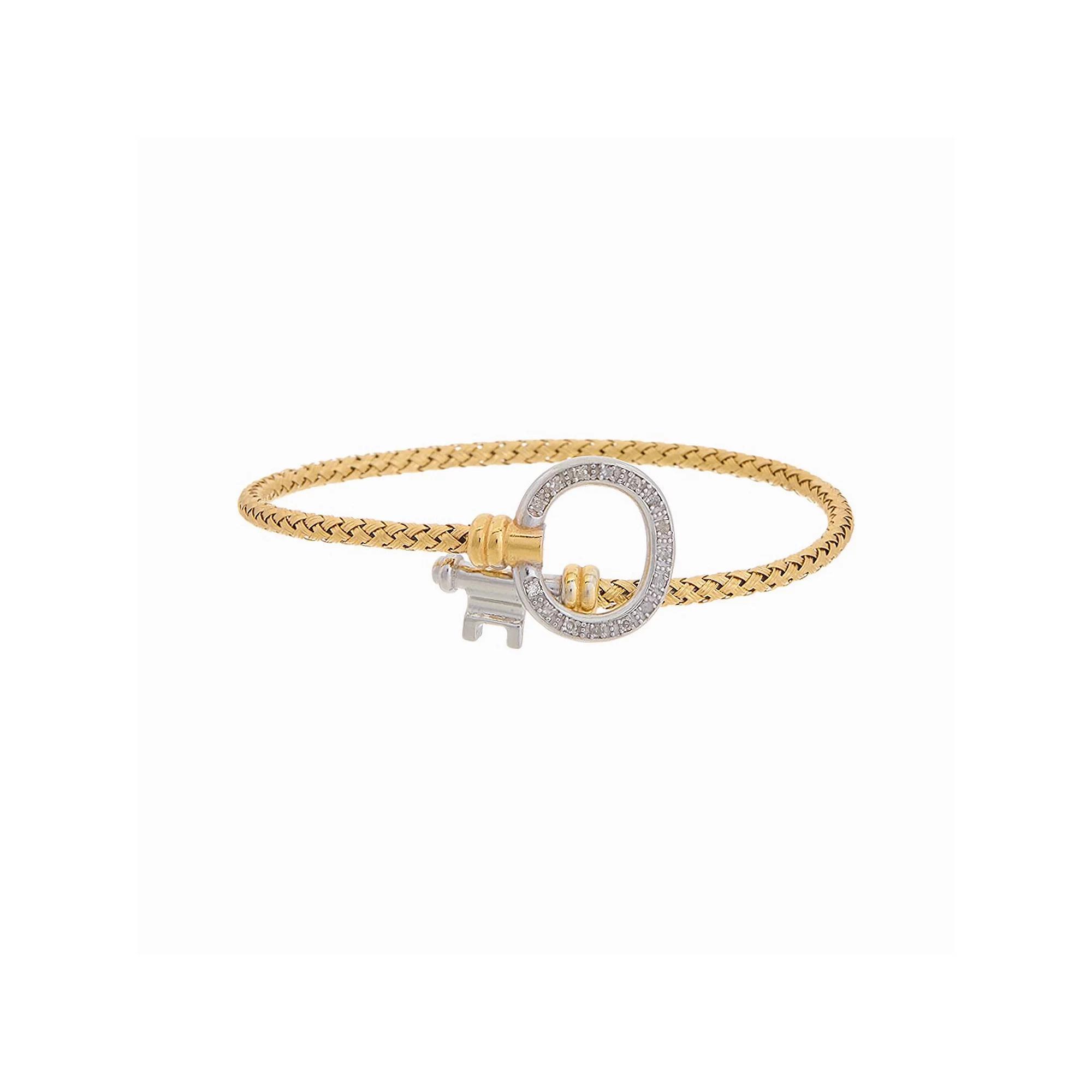 Meshmerise 1/6 Carat T.W. Diamond Mesh Bangle Bracelet, Women's, Size: 7", Gold Tone Product Image