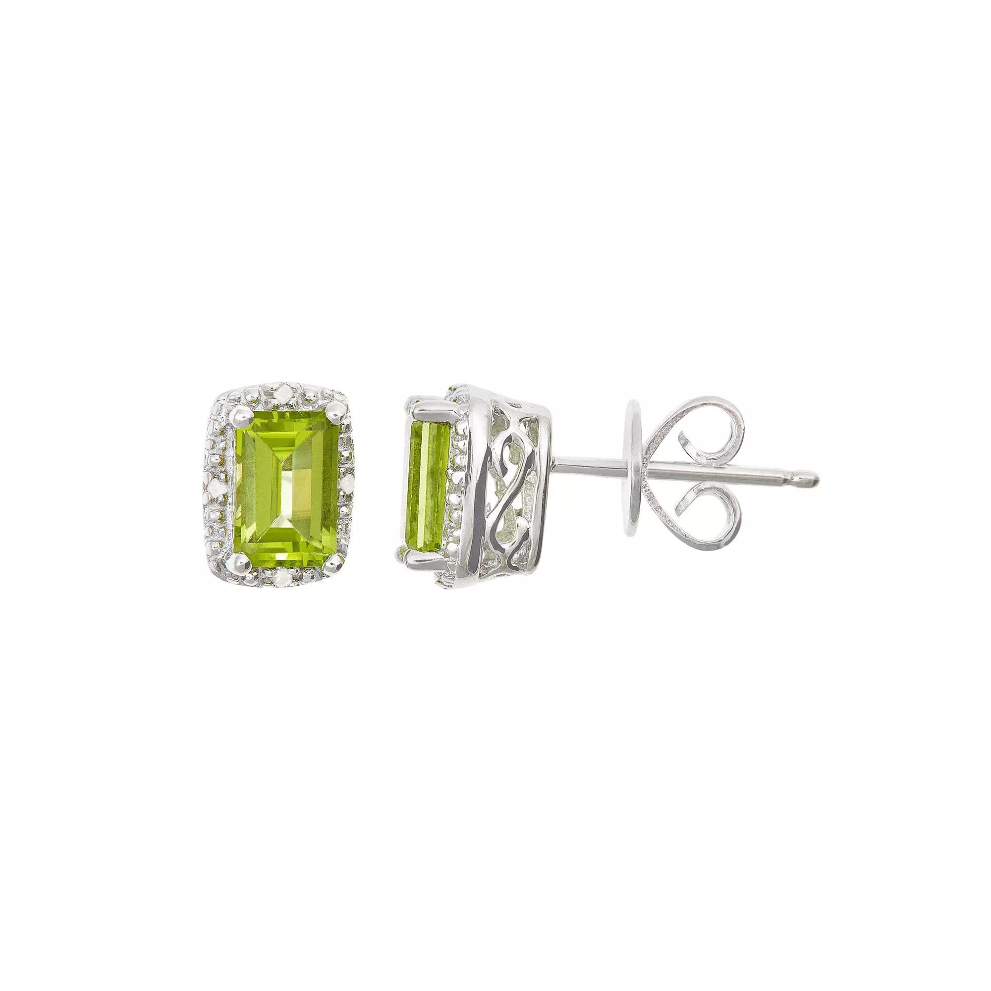 Celebration Gems Sterling Silver Pear Shaped Genuine Amethyst Diamond Accent Stud Earrings, Women's, Blue Topaz Product Image