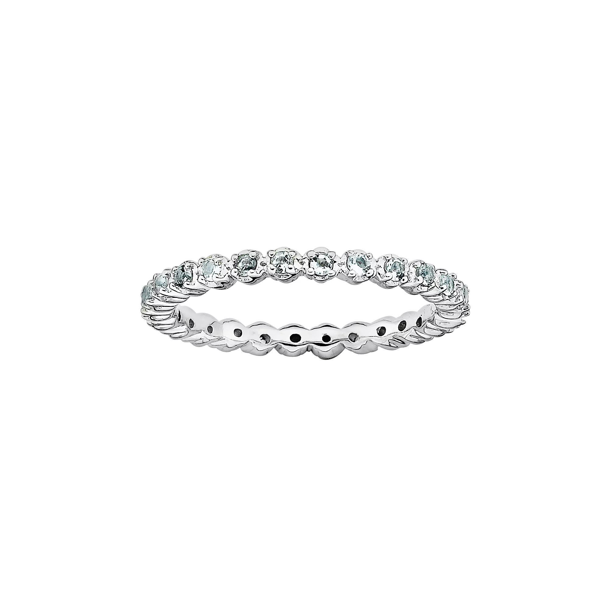 Stacks & Stones Sterling Silver Aquamarine Stack Ring, Women's, Size: 8 Product Image