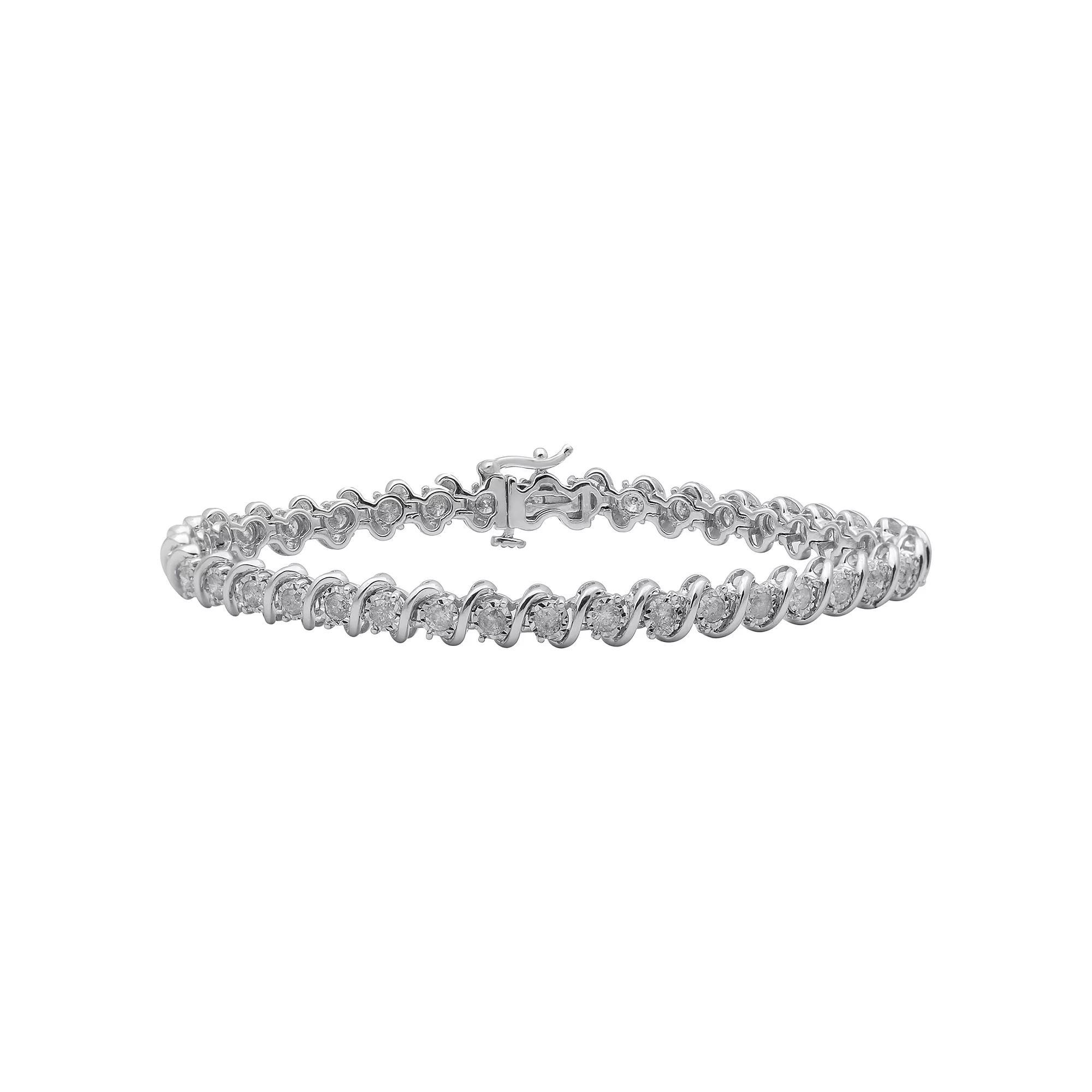 Made For You 10k White Gold 2 Carat T.W. Lab-Grown Diamond Bracelet, Women's, Size: 7.25" Product Image