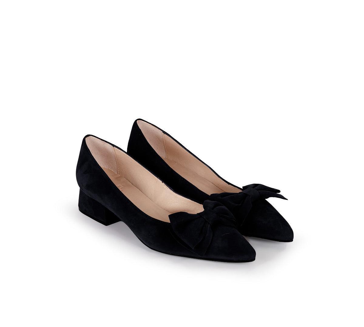 Leonor Black Suede Bow Product Image