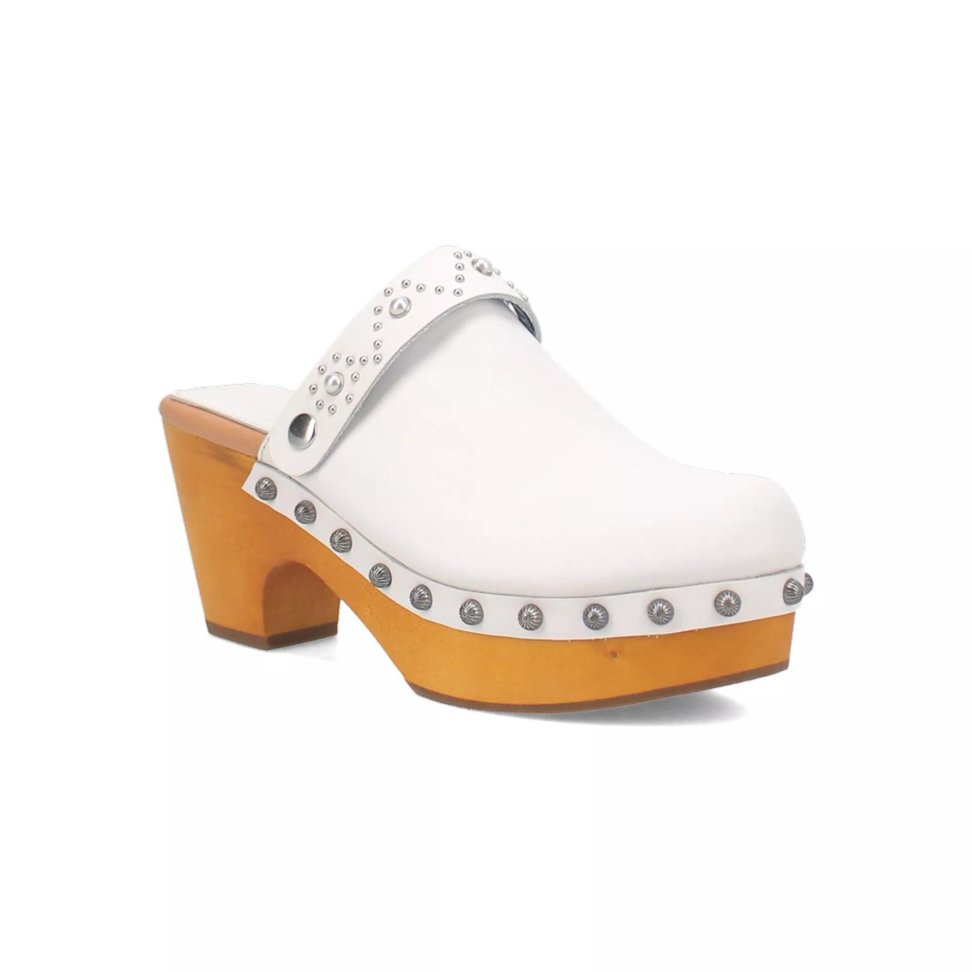 Dingo Deadwood Women's Leather Platform Clogs, Size: 10, White Product Image