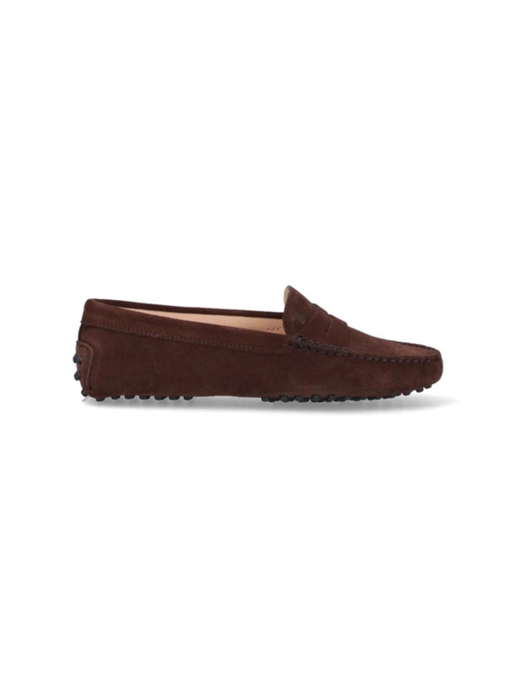 TOD'S Gommino Suede Loafers In Brown Product Image