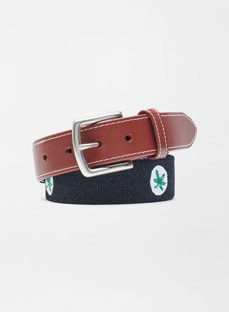 Peter Millar Mens Ohio State University Belt | Color: Black | Size: 32 | OSU Product Image