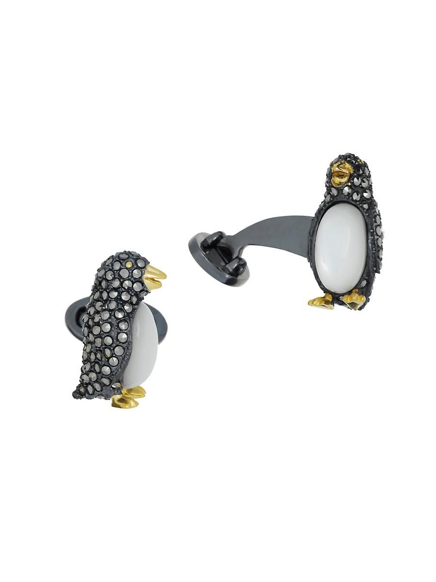 Jan Leslie Sterling Silver & Marcasite Penguin Cufflinks Product Image