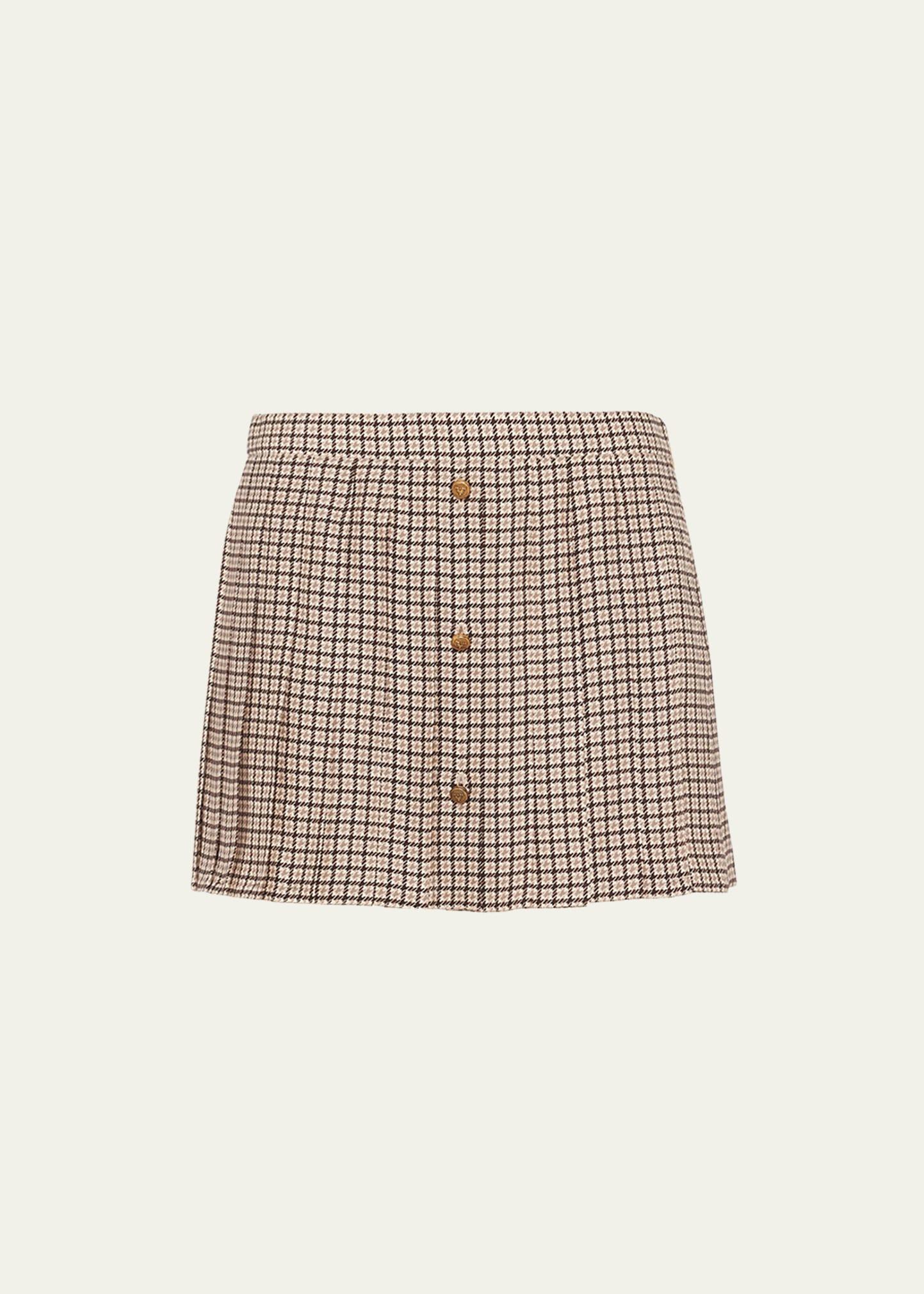 Quadretto Pleated Mini Skirt Product Image
