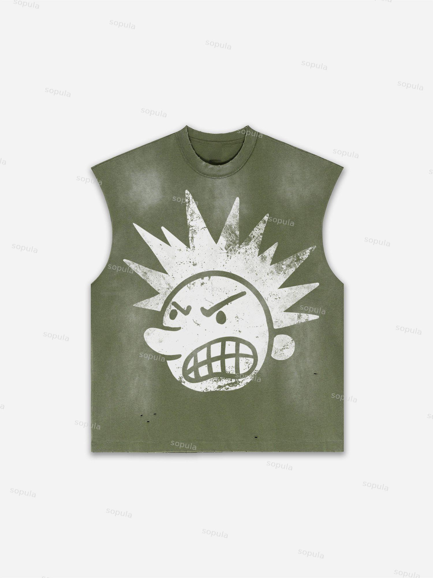 Men's Washed Cowboy Rodeo Abstract Graphic Tank Top Product Image