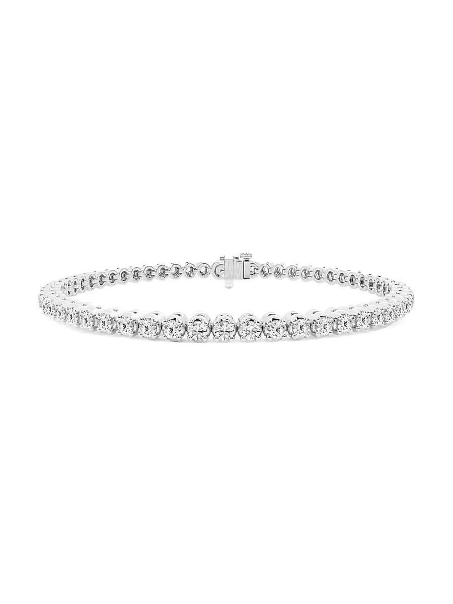 Womens 14K White Gold & Round Lab-Grown Diamond 4-Prong Tennis Bracelet/2.00-15.00 TCW Product Image