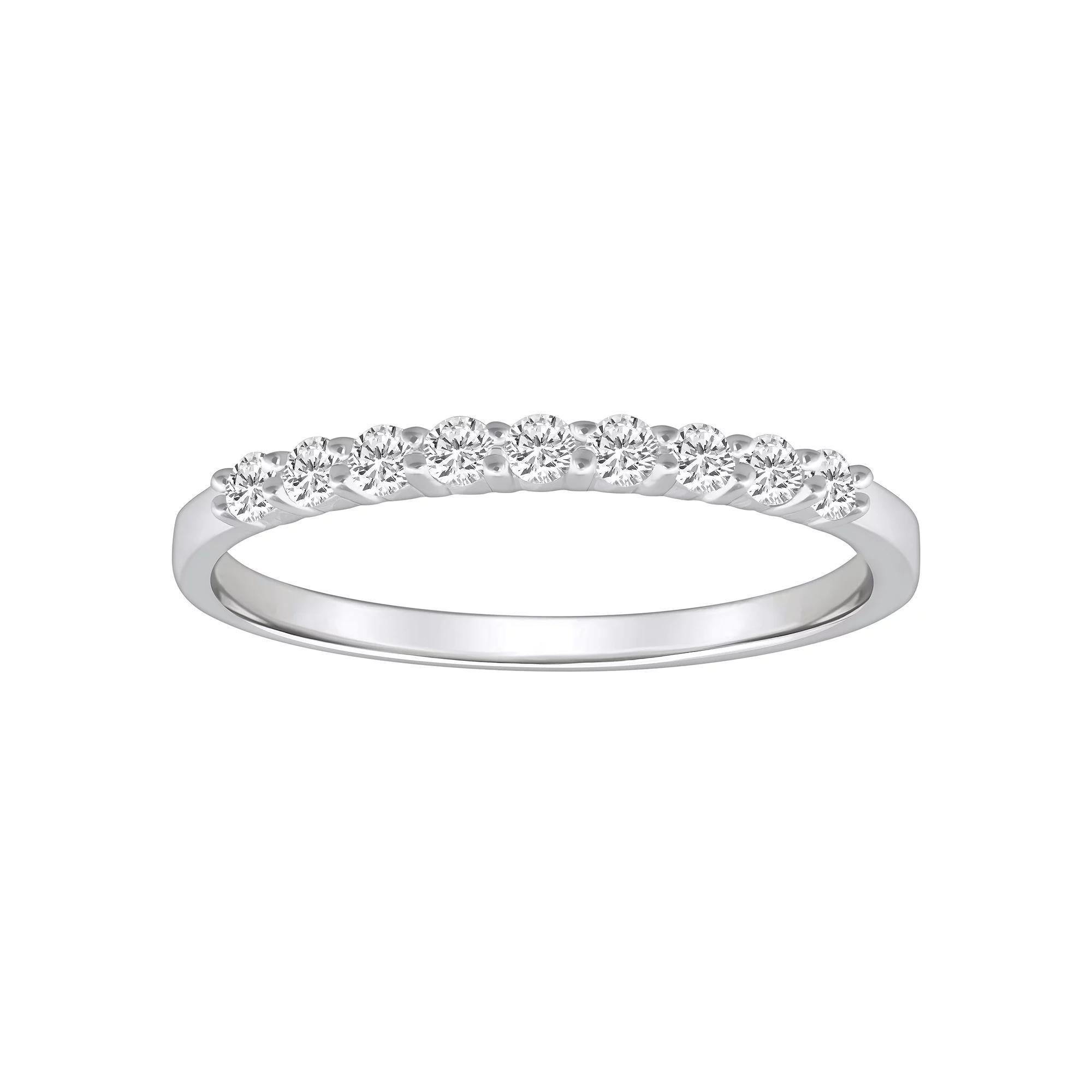Alyson Layne 14k Gold 1/4 Carat T.W. Diamond 9-Stone Wedding Band, Women's, Size: 6, Pink Product Image