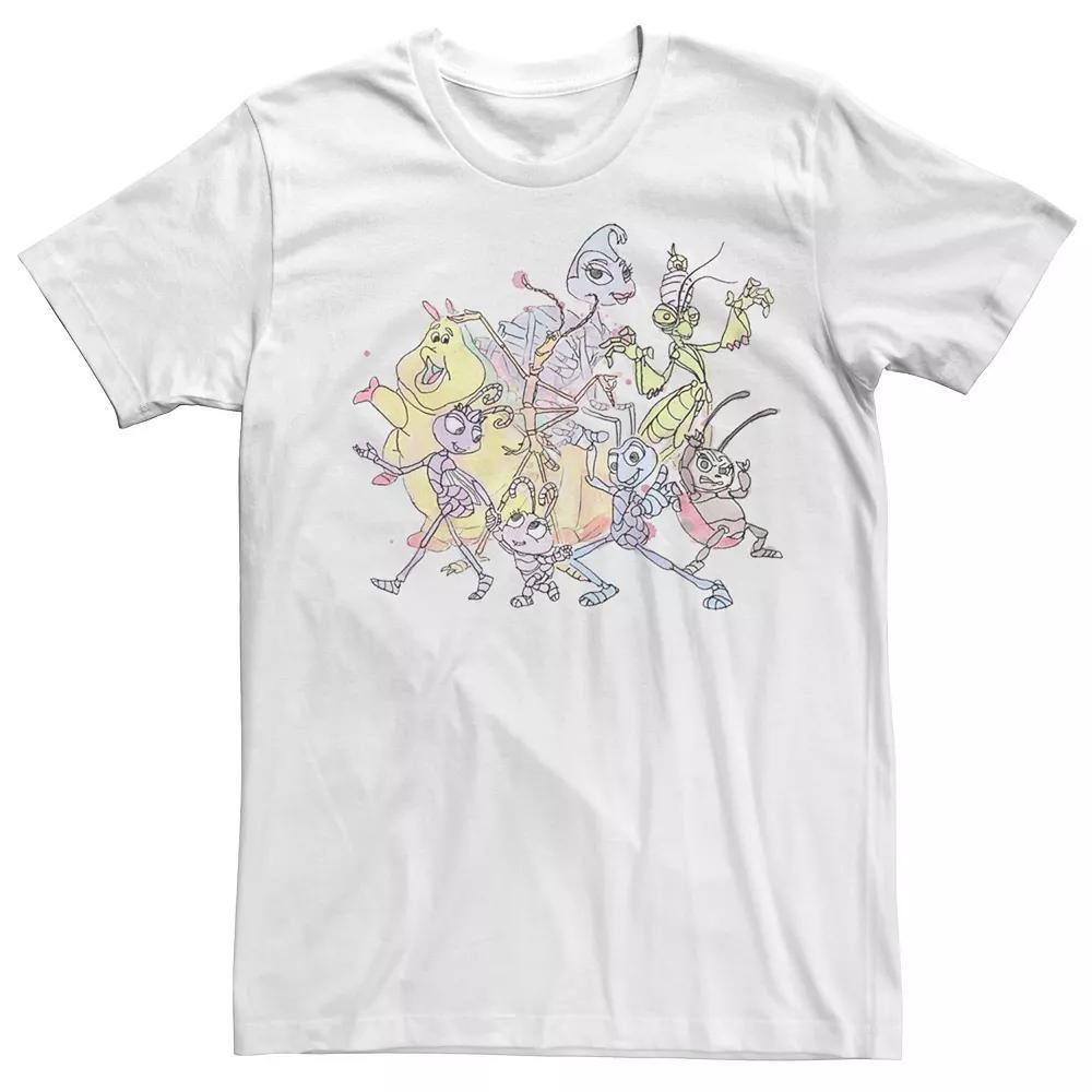 Disney's A Bug's Life Men's Watercolor Bugs Tee, Size: Medium, White Product Image