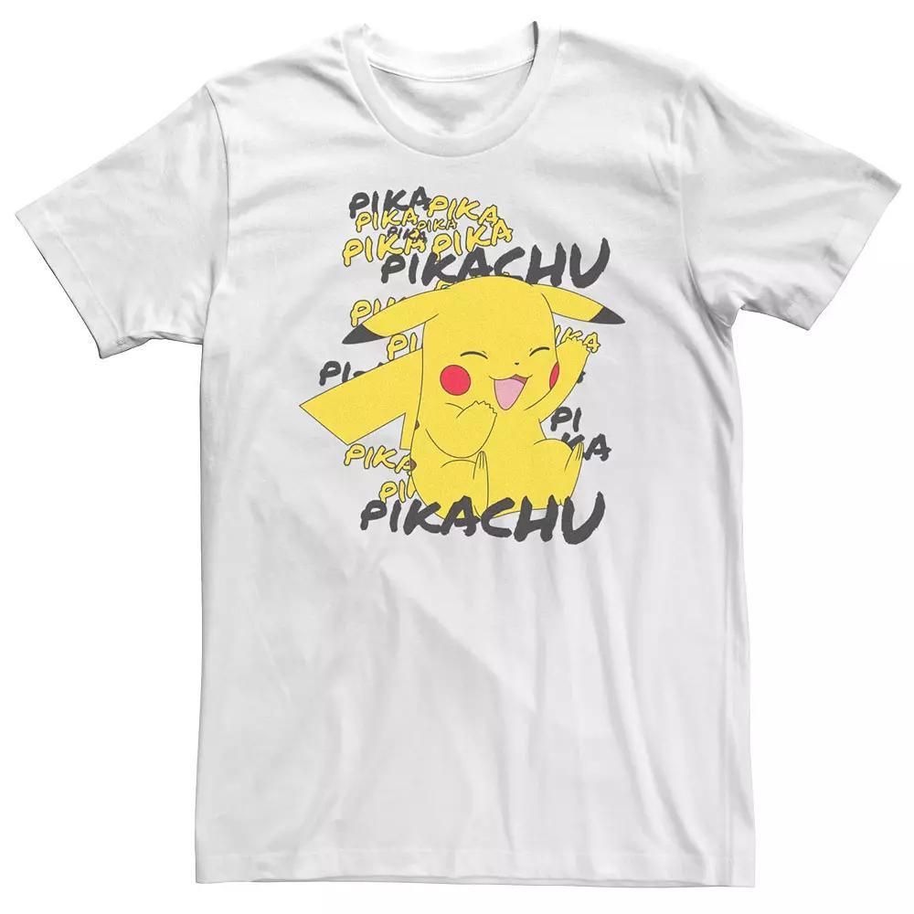 Big & Tall Pokemon Pikachu Craks A Joke Tee, Men's, Size: 4XL Tall, White Product Image