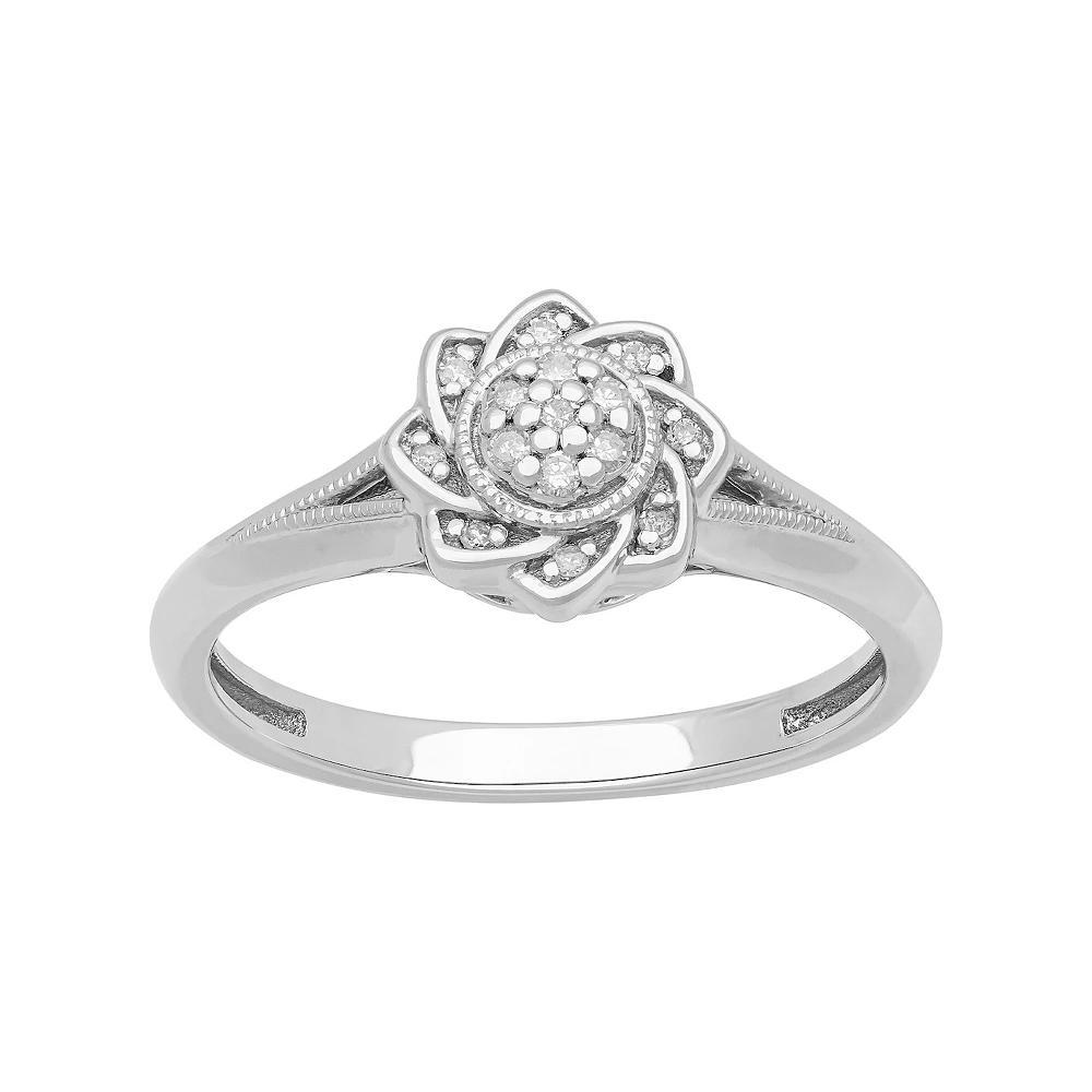 Love Always Sterling Silver Diamond Accent Pinwheel Promise Ring, Women's, Size: 9 Product Image