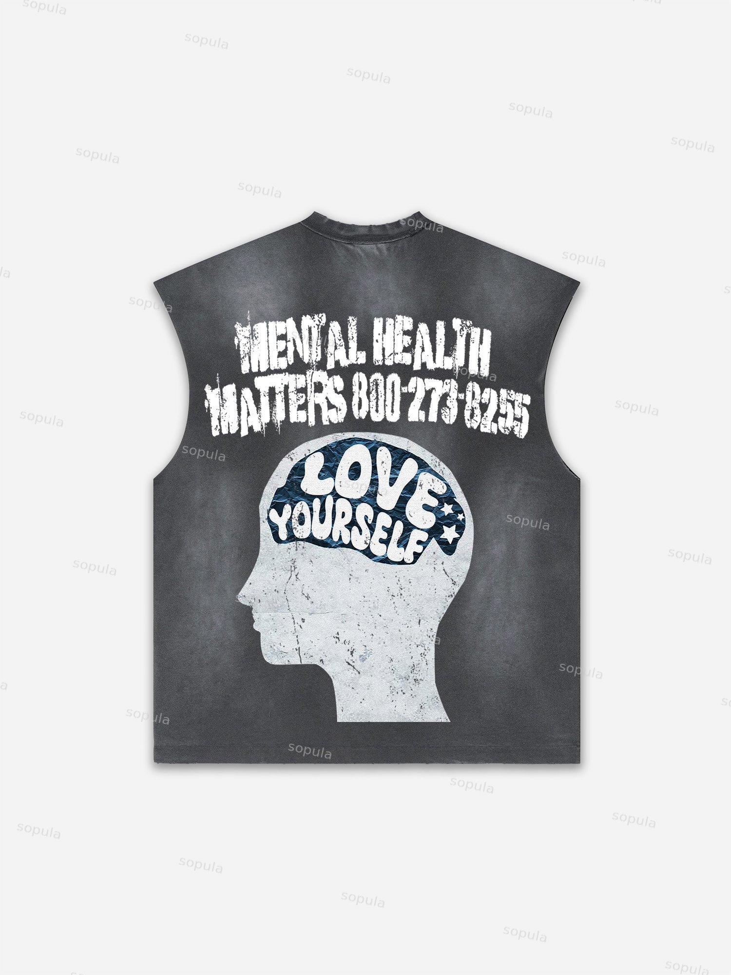 Future World Brainstorming Graphic Print Distressed Tank Top Product Image