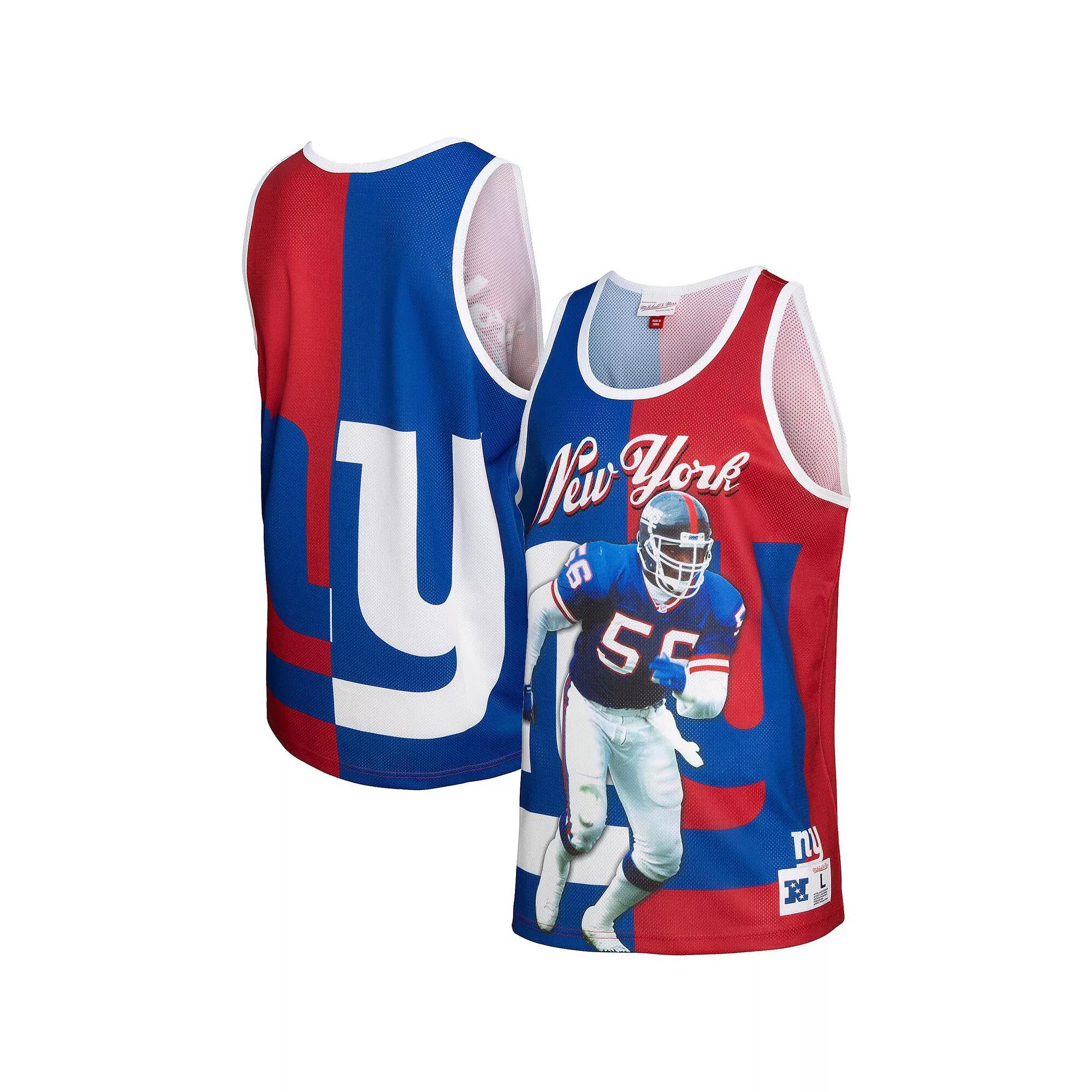 Men's Mitchell & Ness Lawrence Taylor Royal/Red New York Giants Retired Player Graphic Tank Top, Size: Medium, Blue Product Image