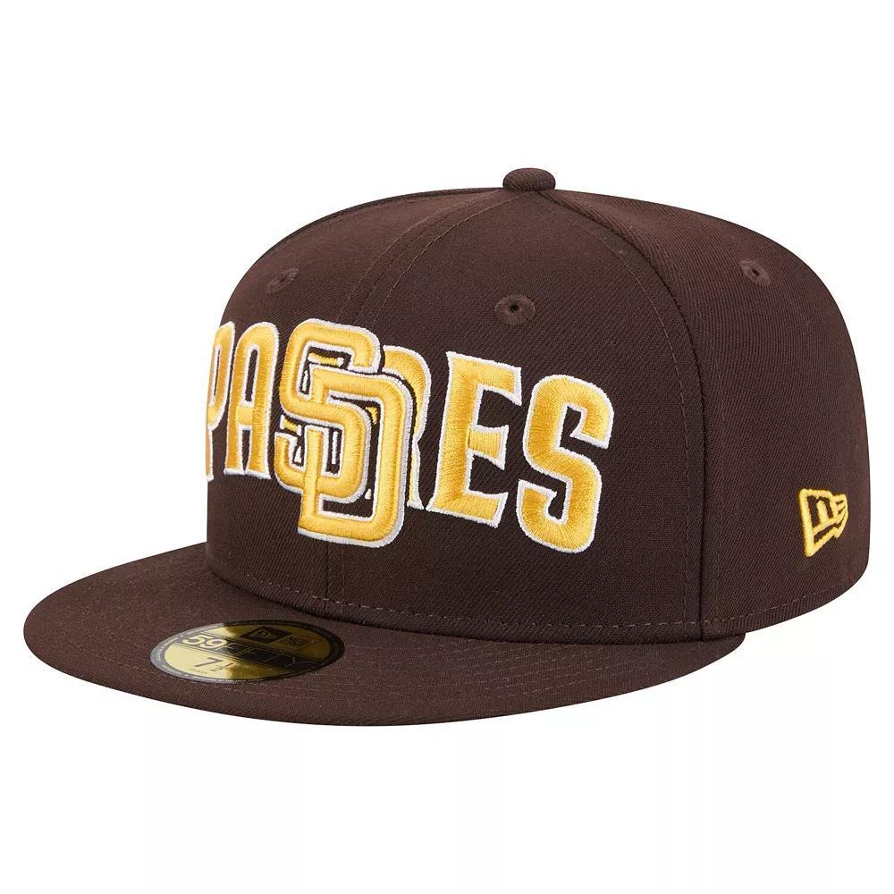 Men's New Era Brown San Diego Padres Overlap 59FIFTY Fitted Hat, Size: 7 1/8 Product Image