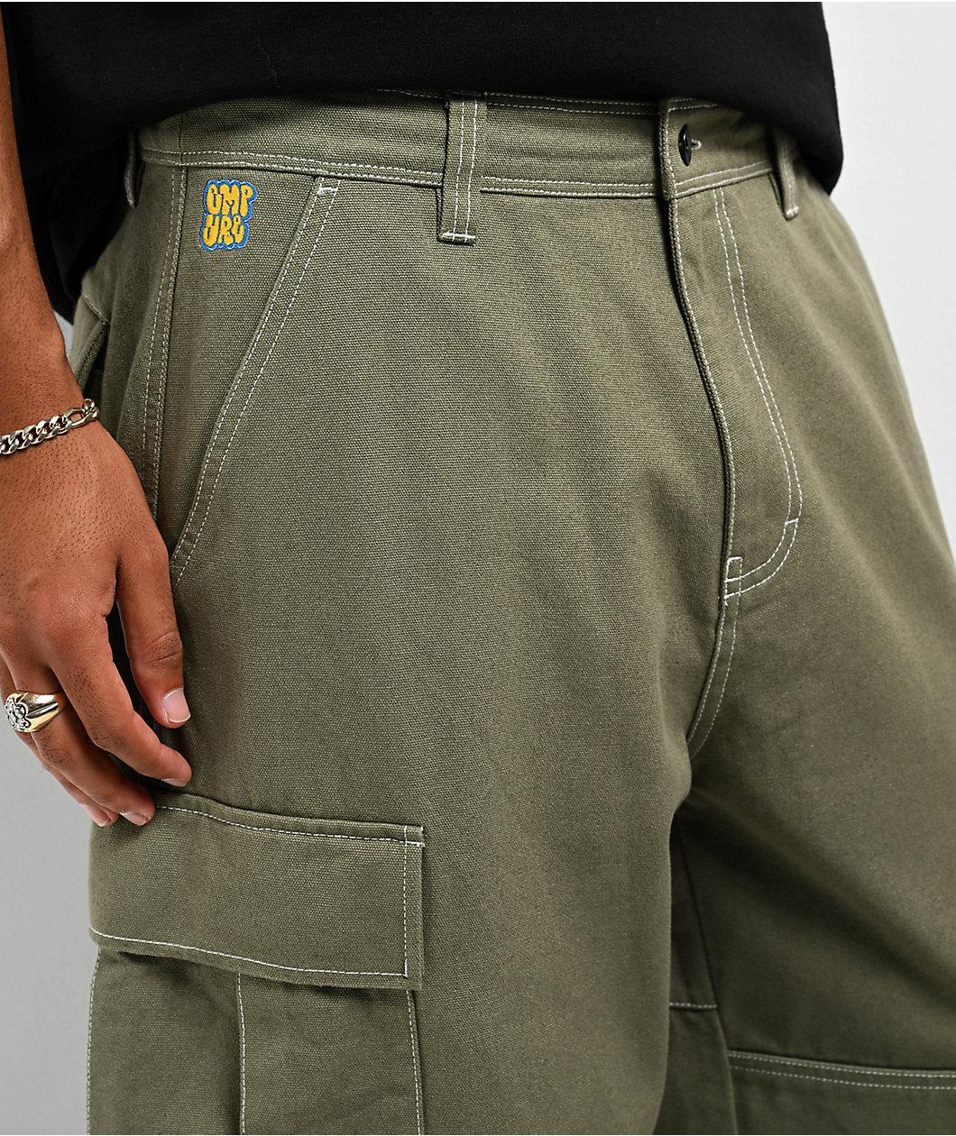 Empyre Canvas Deep Lichen Ultra Loose Double Cargo Pants Product Image