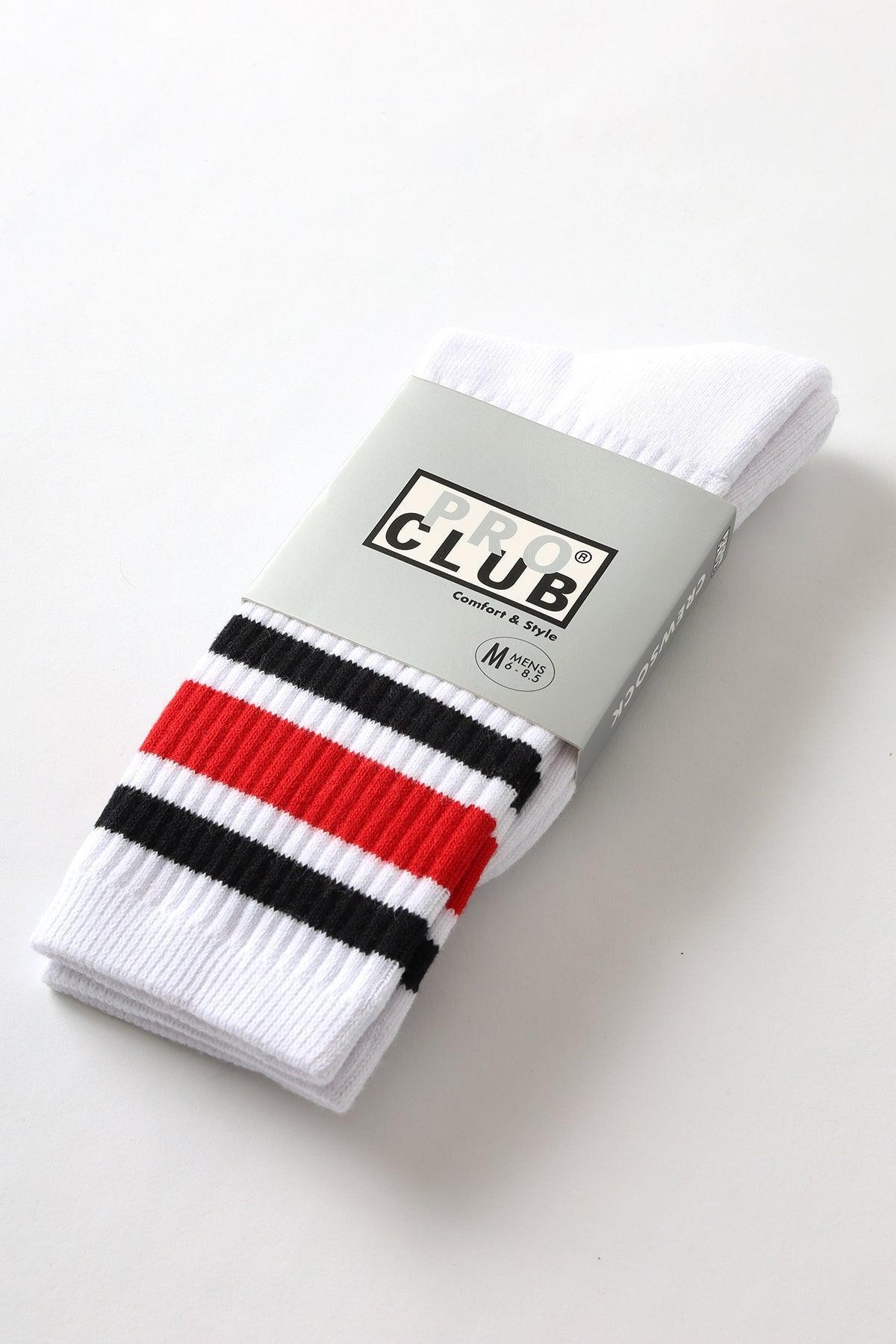 Pro Club - Striped Crew Socks - Red/Black Product Image