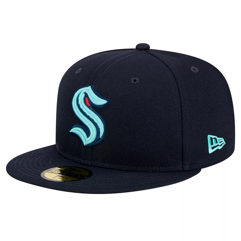 Men's New Era Deep Sea Blue Seattle Kraken Core 59FIFTY Fitted Hat, Size: 7 1/8, Krk Blue Product Image
