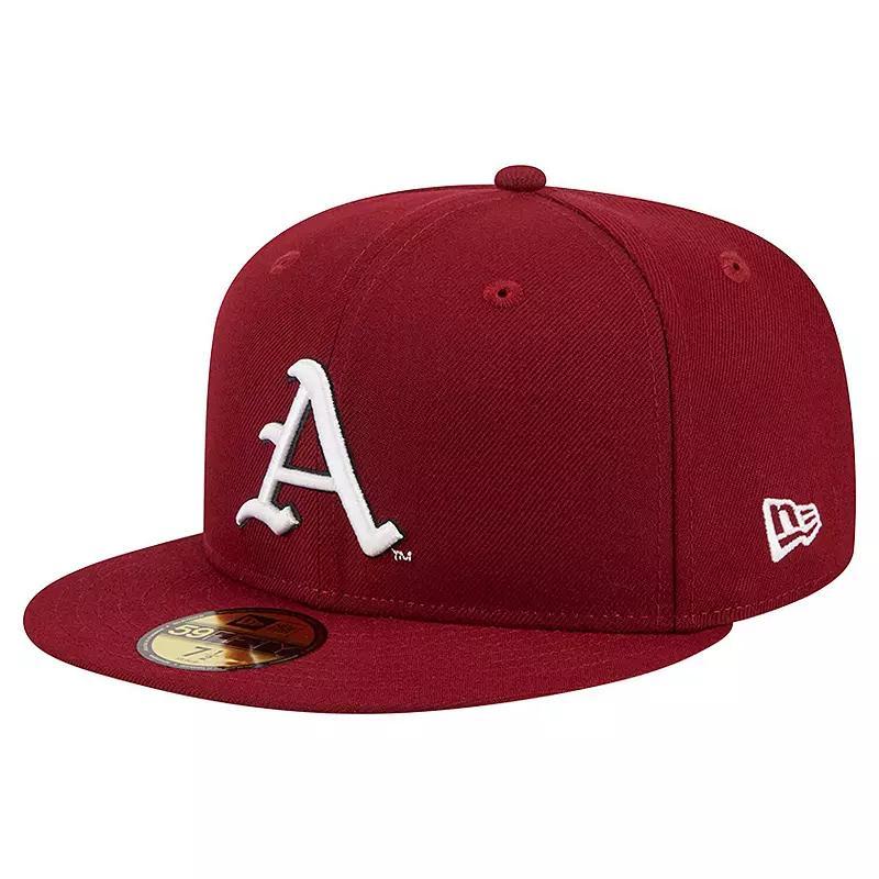Men's New Era Cardinal Arkansas Razorbacks 59FIFTY Fitted Hat, Size: 7, Red Product Image