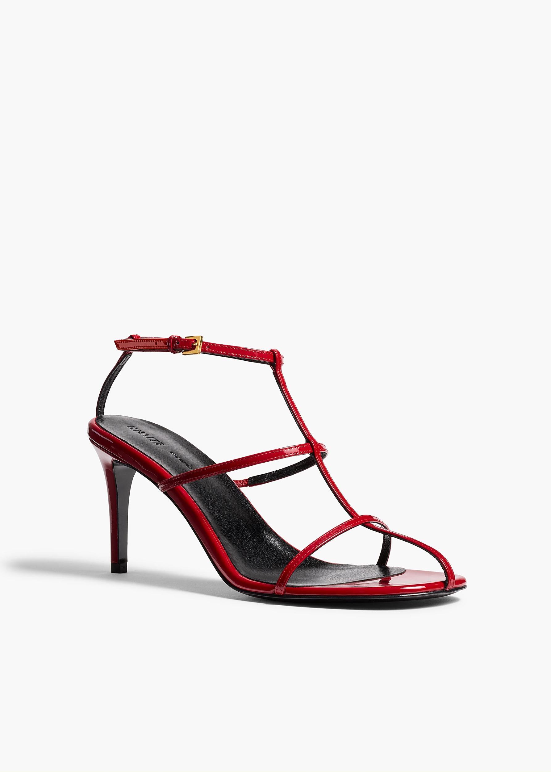 Cage Sandal in Fire Red Patent Leather Product Image